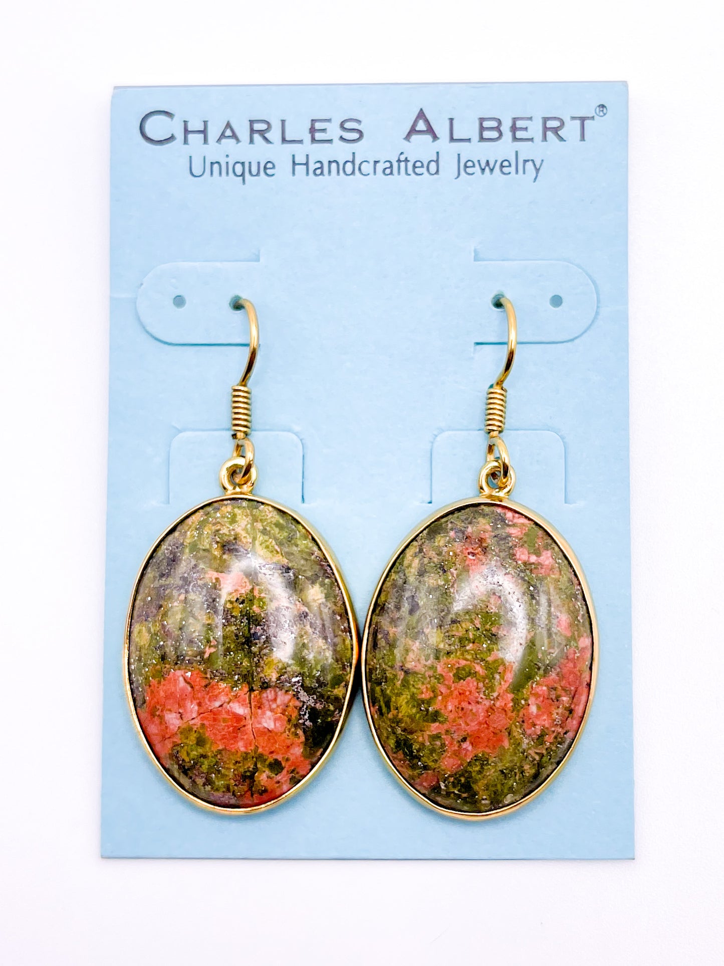 Unakite Dangle Earrings - Forever Gold