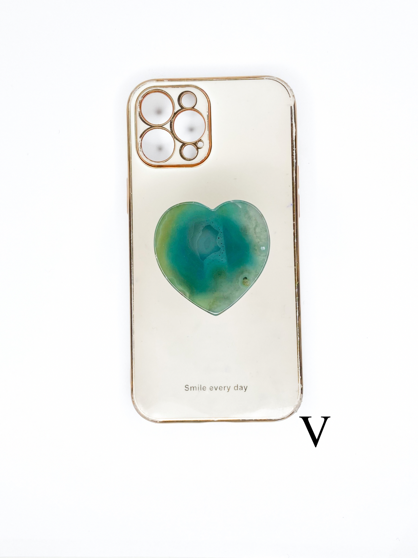Green Heart Phone Stone