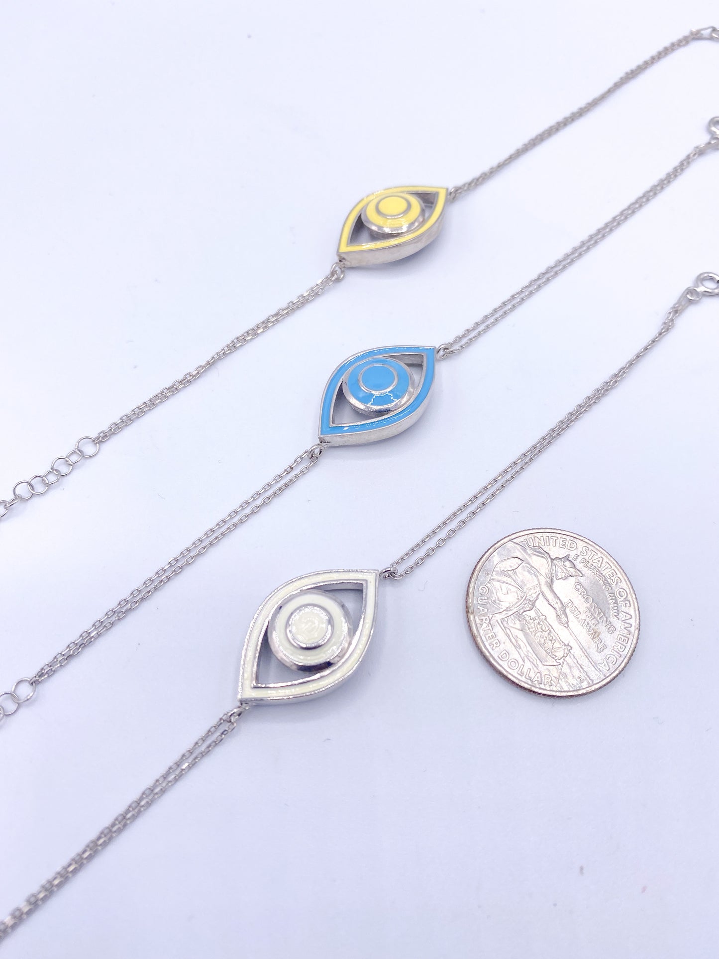 Evil Eye Bracelet - Solid Sterling Silver