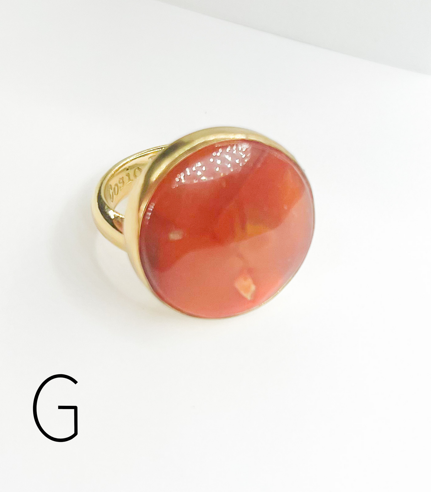 Carnelian Polka Dot Faceted Ring Mix -Alchemia