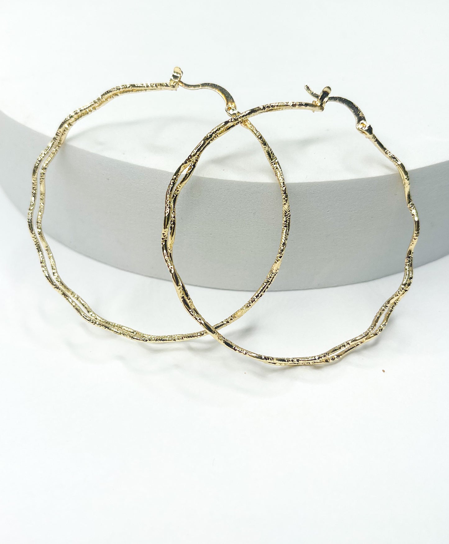 Super Wavy Hoops-18k Gold Filled