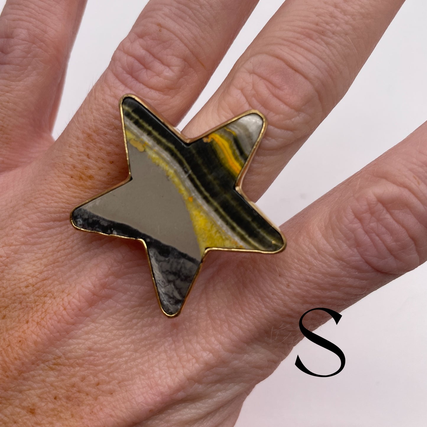 BUMBLE BEE JASPER STARR RING -=ALCHEMIA