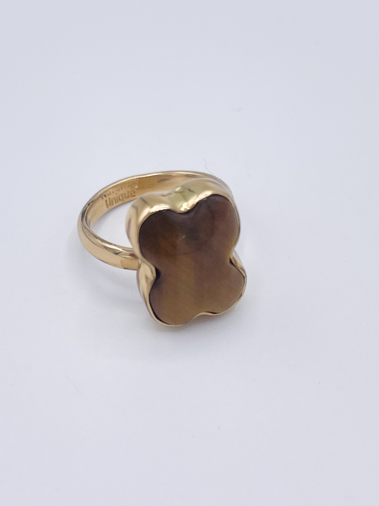 Tiger Eye Dog Bone Adjustable Ring - Alchemia