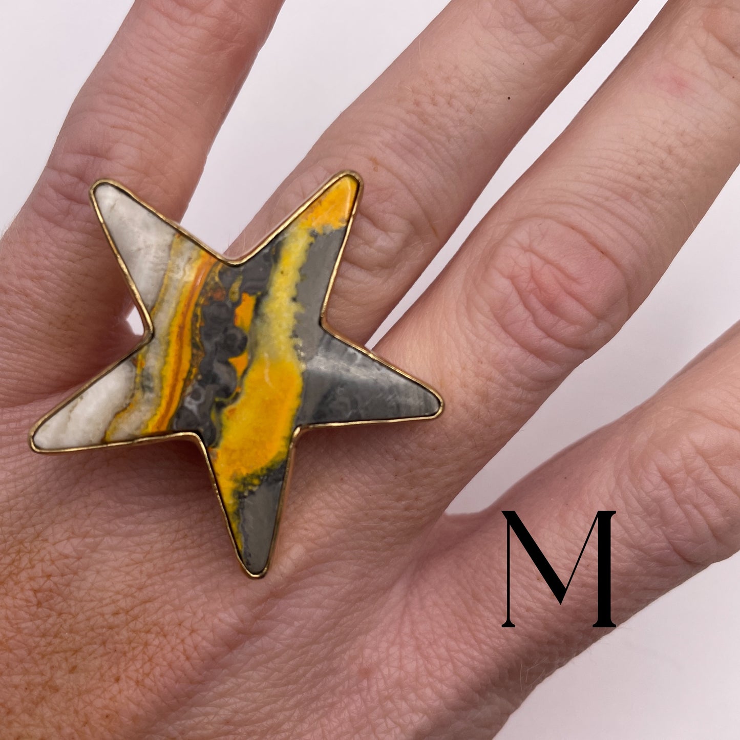 BUMBLE BEE JASPER STARR RING -=ALCHEMIA
