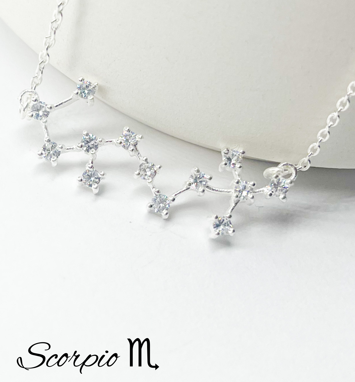 Scorpio Zodiac Necklace-Silver Constellation