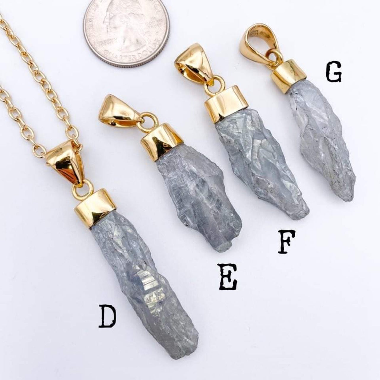 Grey Aura quartz Pendant-Alchemia