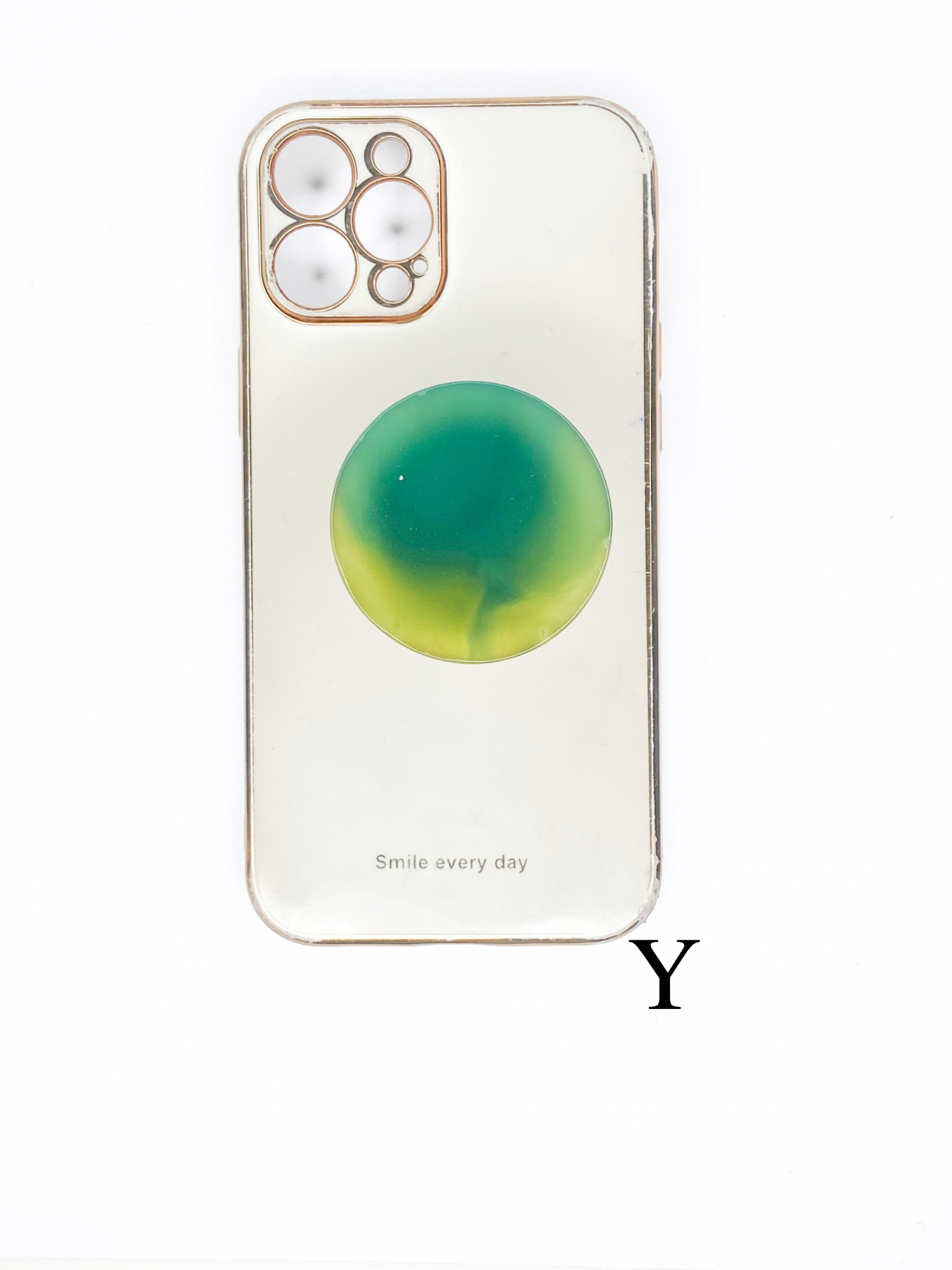 Green Round Agate Phone Stone