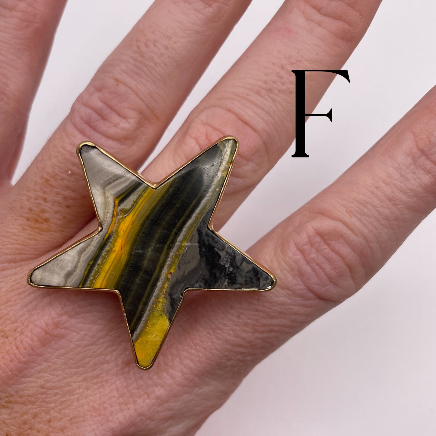 BUMBLE BEE JASPER STARR RING -=ALCHEMIA
