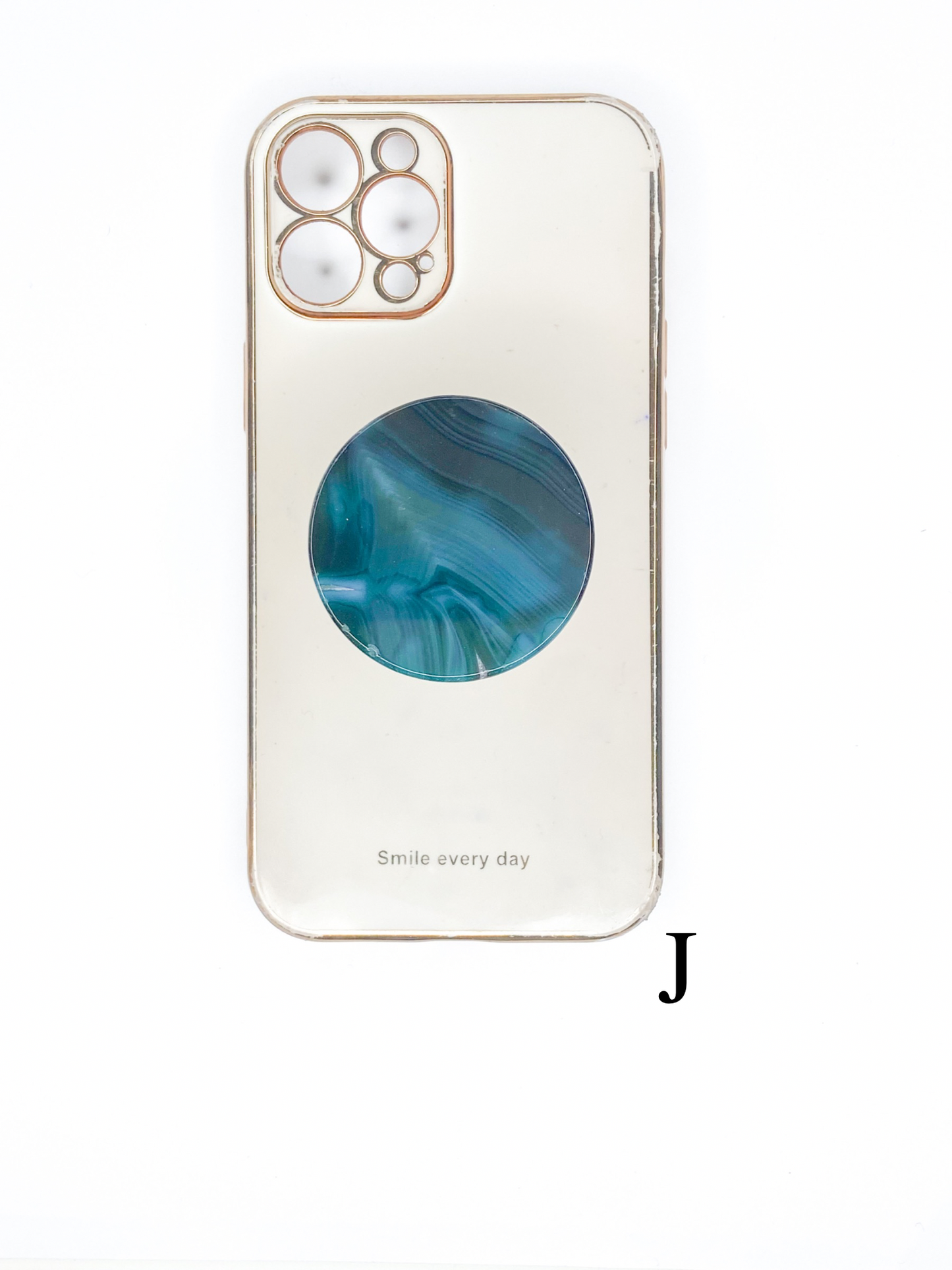 Green Round Agate Phone Stone