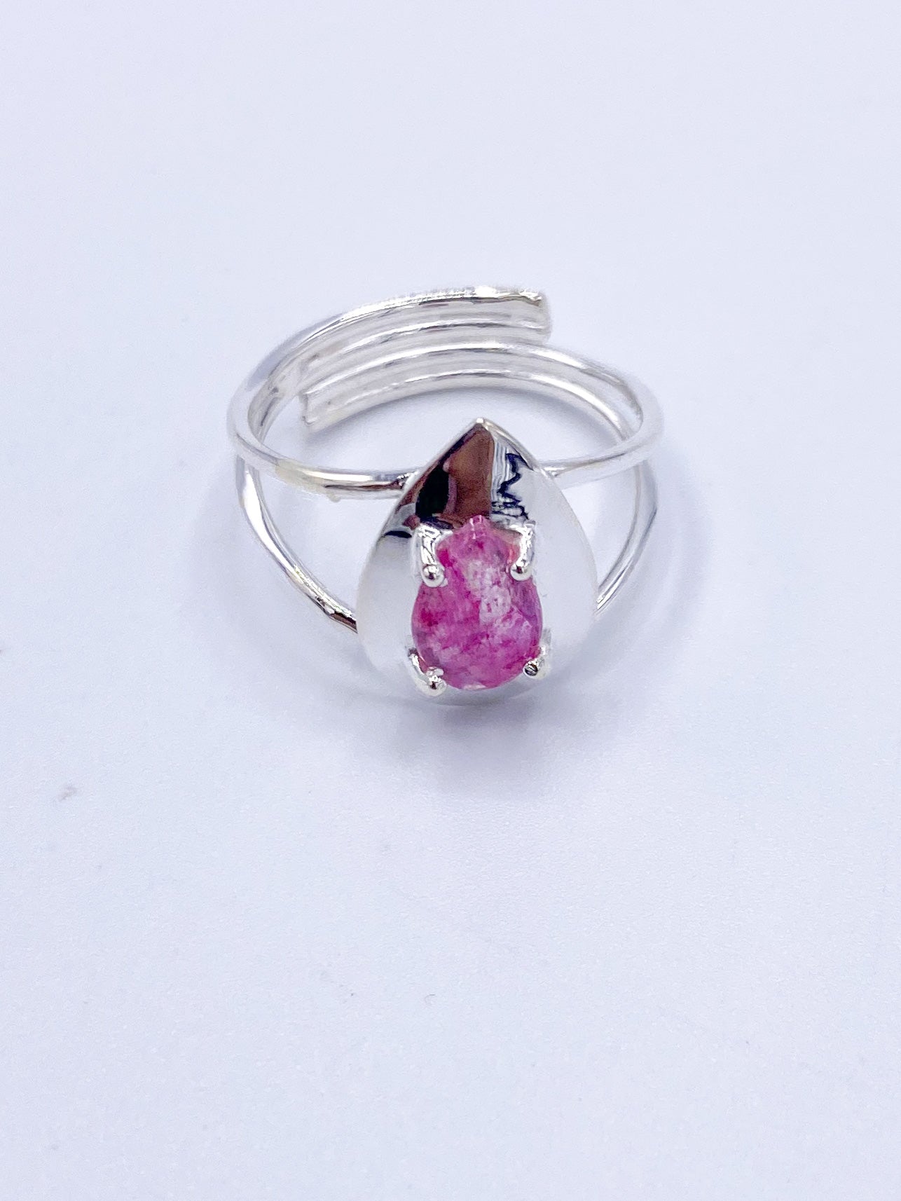 Dainty Pink Moonstone Ring-Solid Sterling Silver