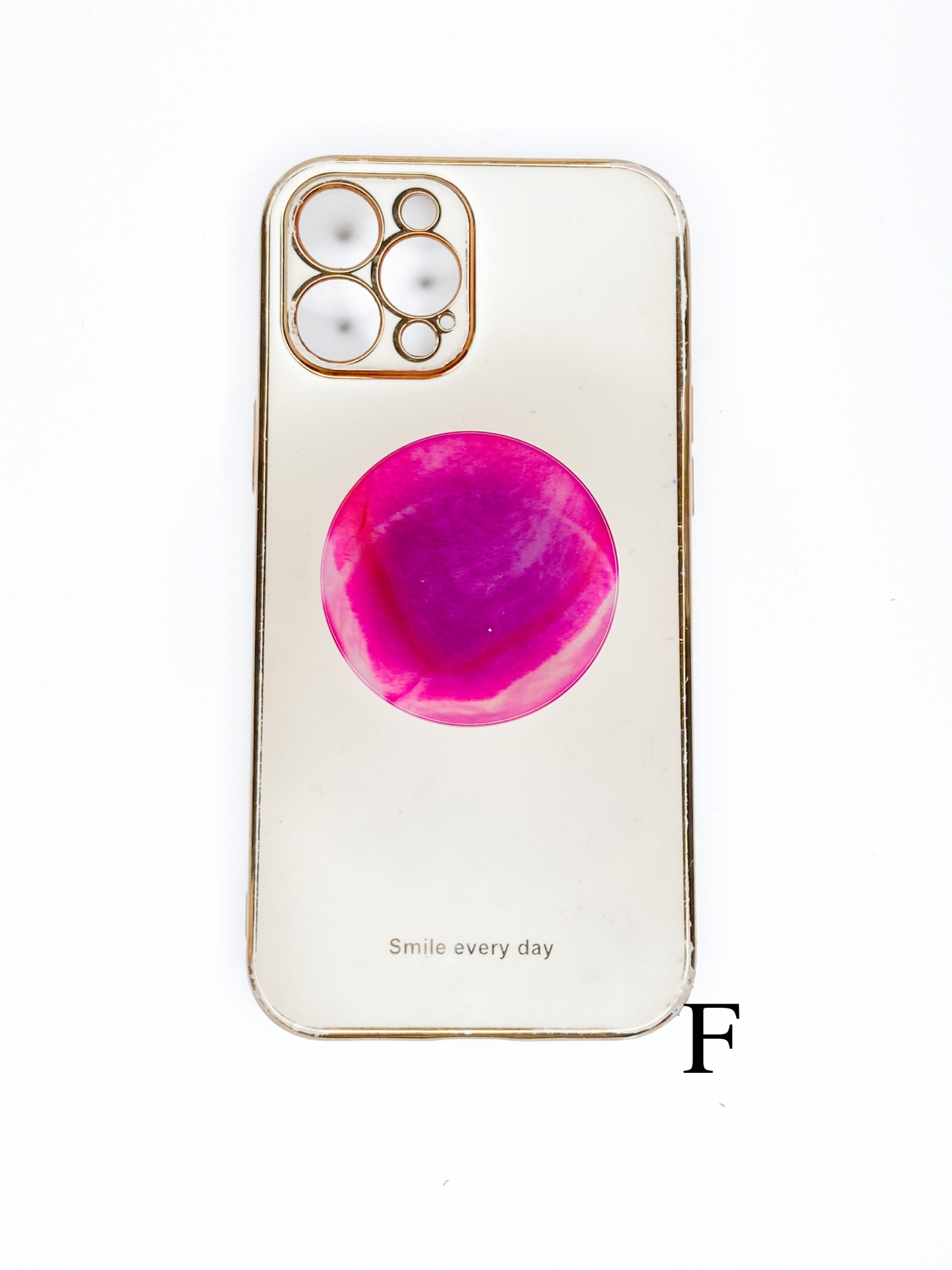 Pink Round Agate Phone Stones