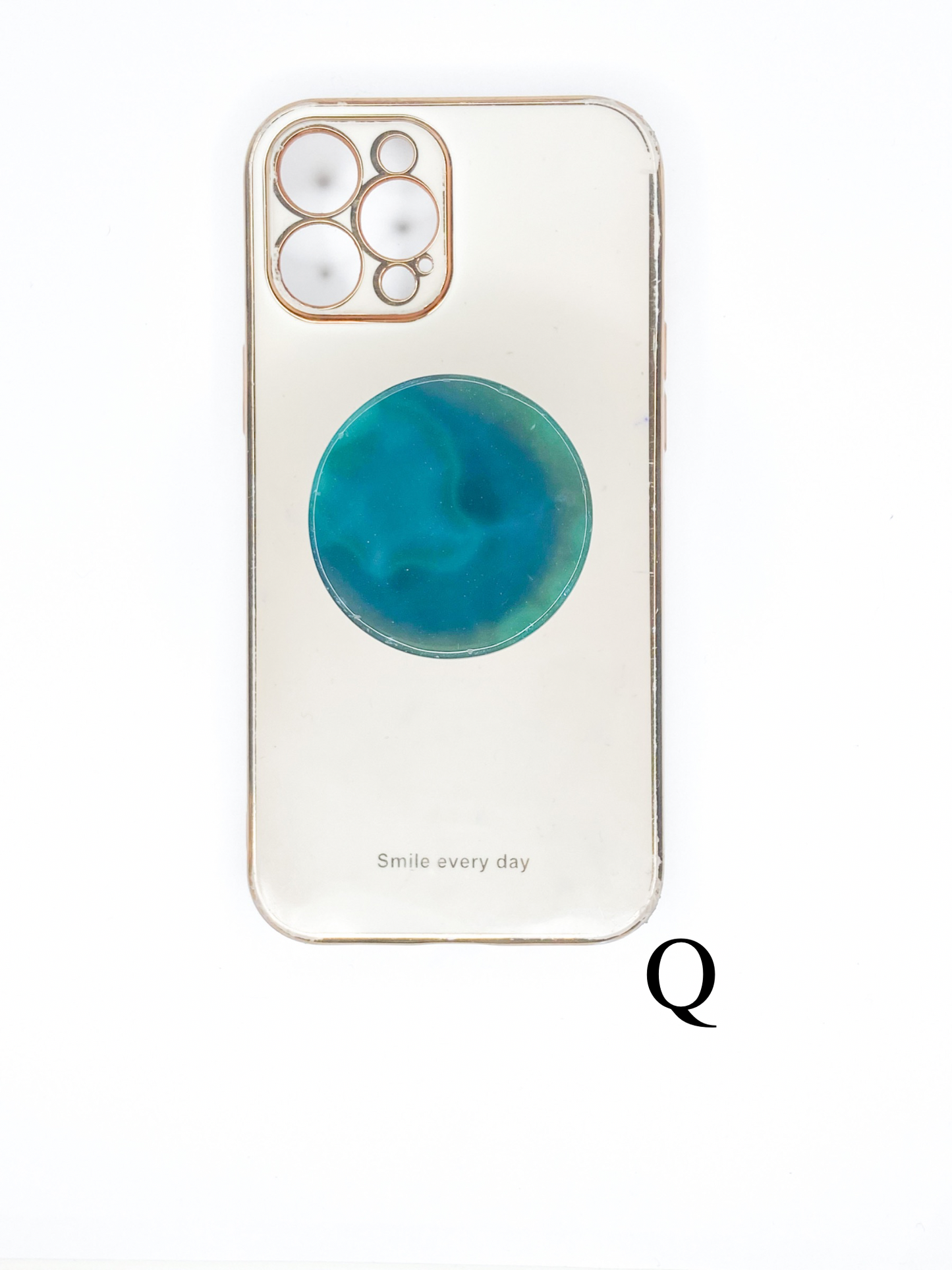 Green Round Agate Phone Stone