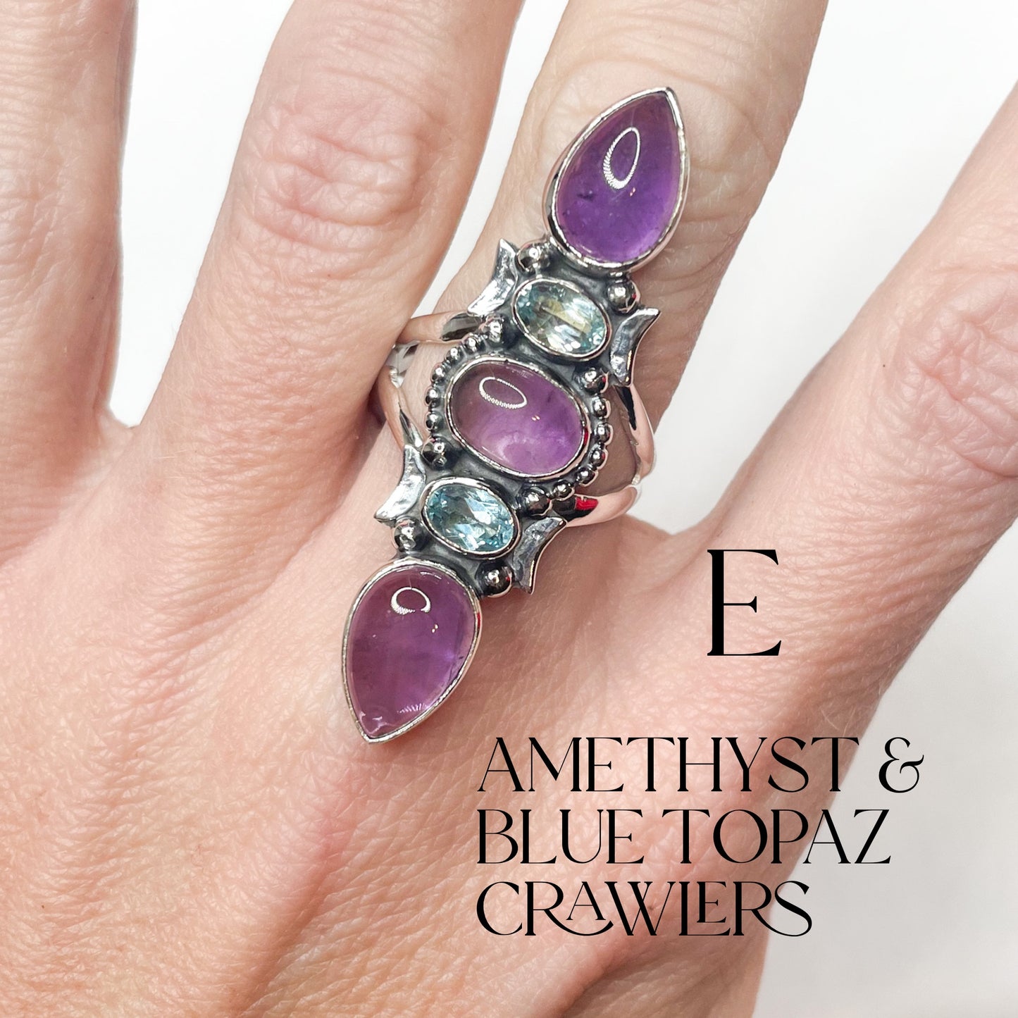Amethyst Mix Crawlers- Solid Sterling Silver