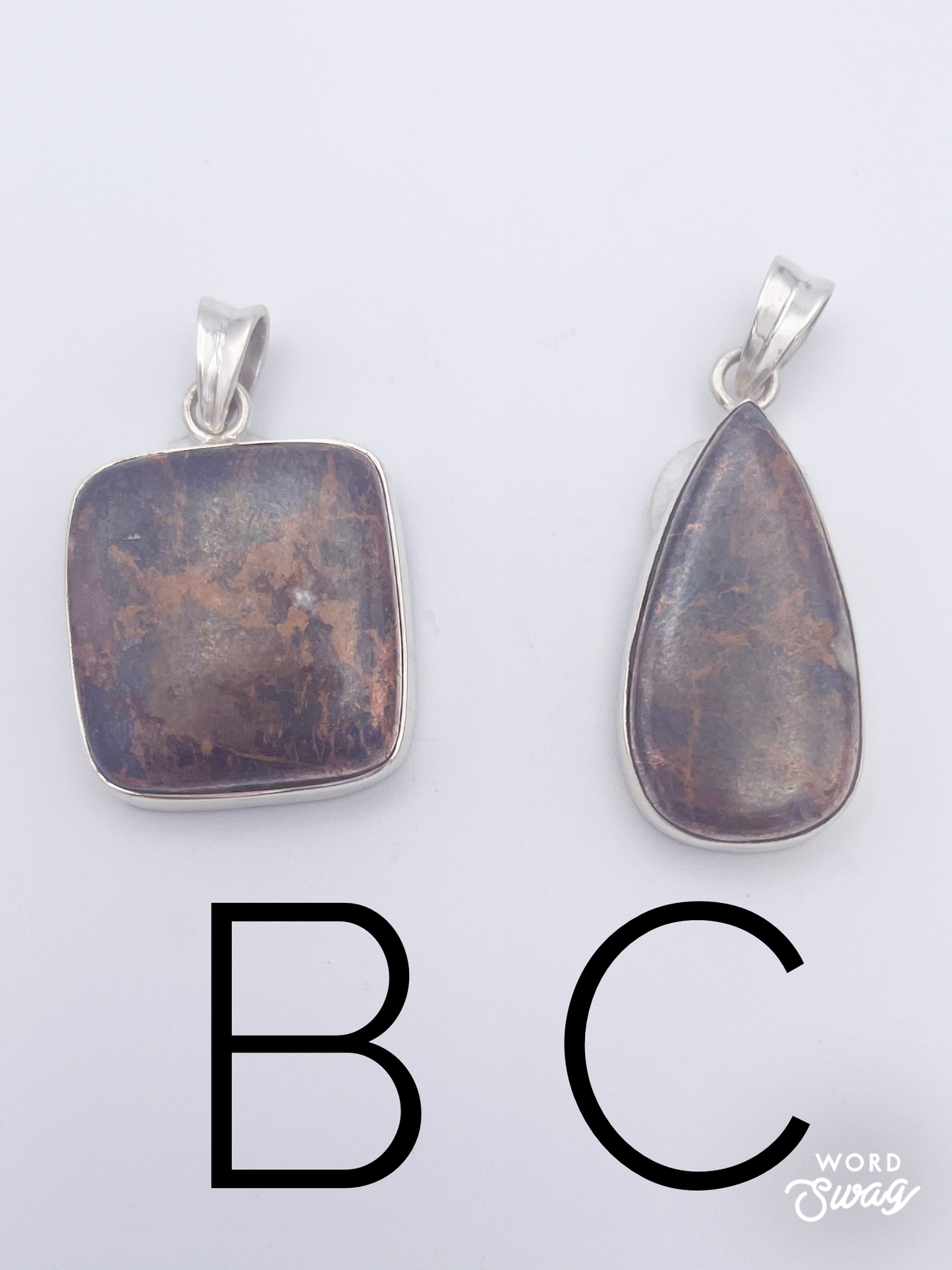 Copper Agate Pendant-Solid Sterling Silver