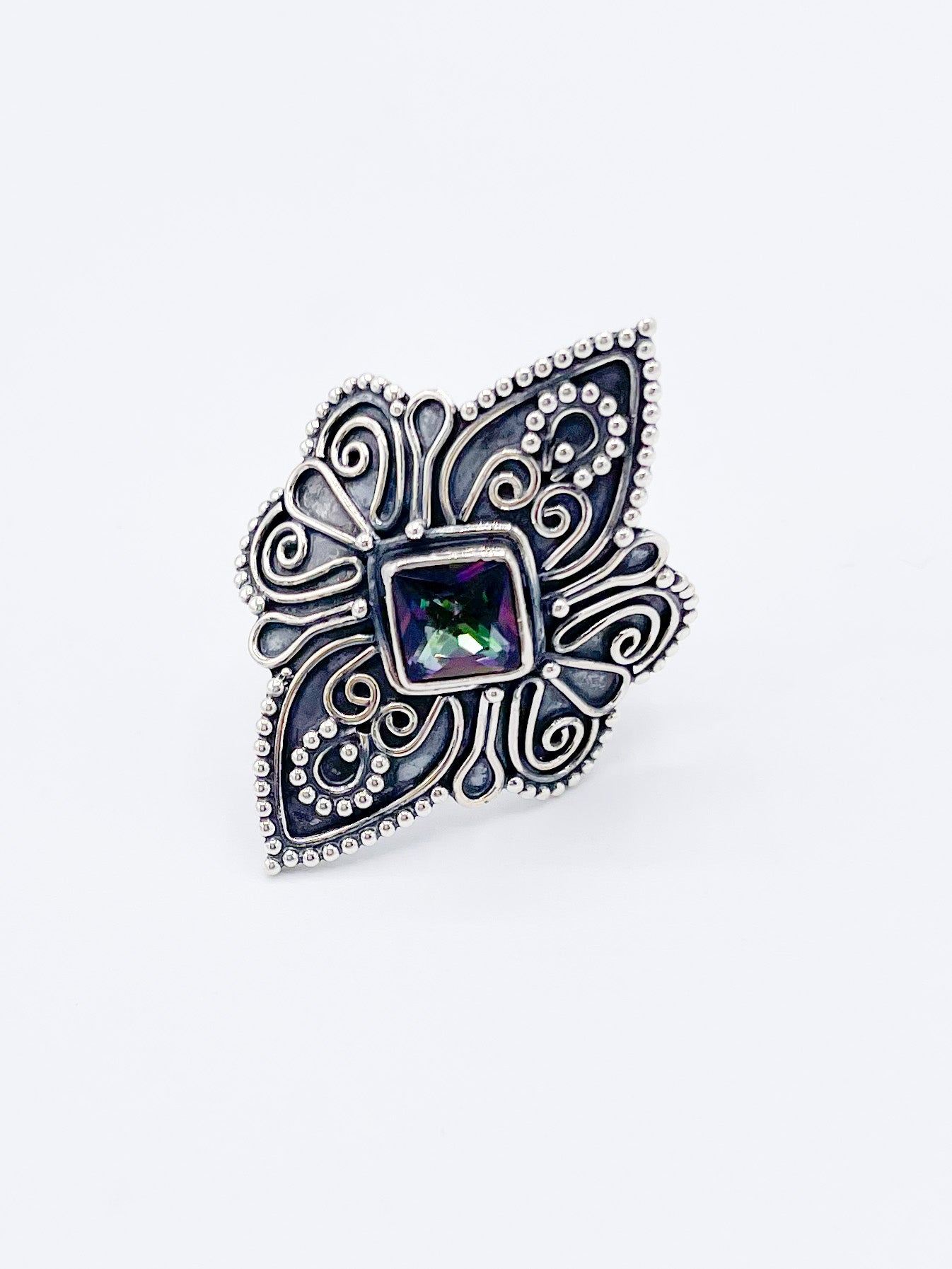 Mystic Quartz Royal Design Ring-Solid Sterling Silver