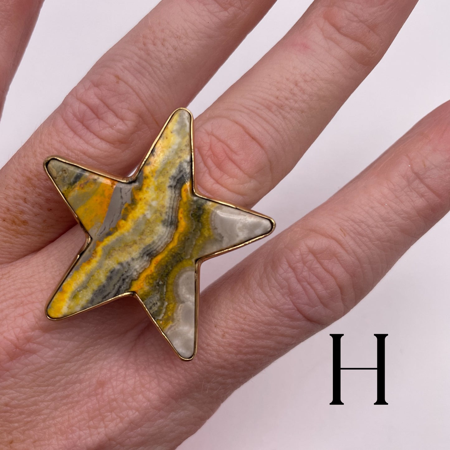 BUMBLE BEE JASPER STARR RING -=ALCHEMIA
