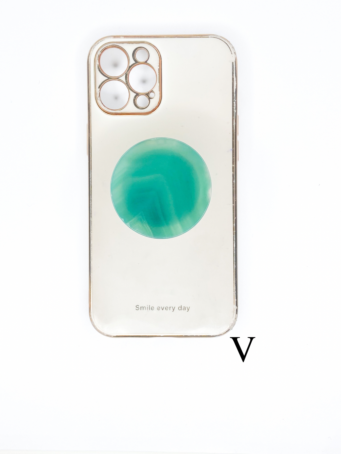 Green Round Agate Phone Stone