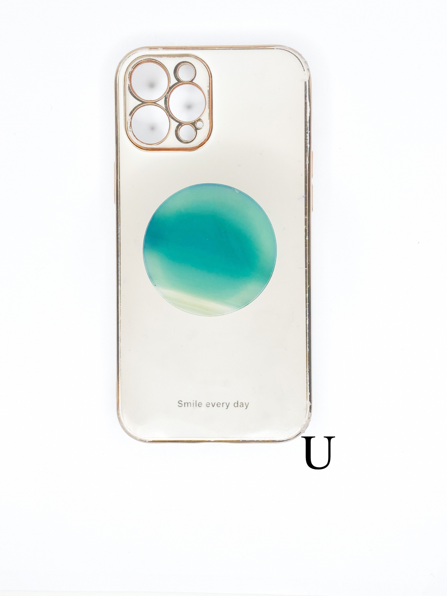Green Round Agate Phone Stone
