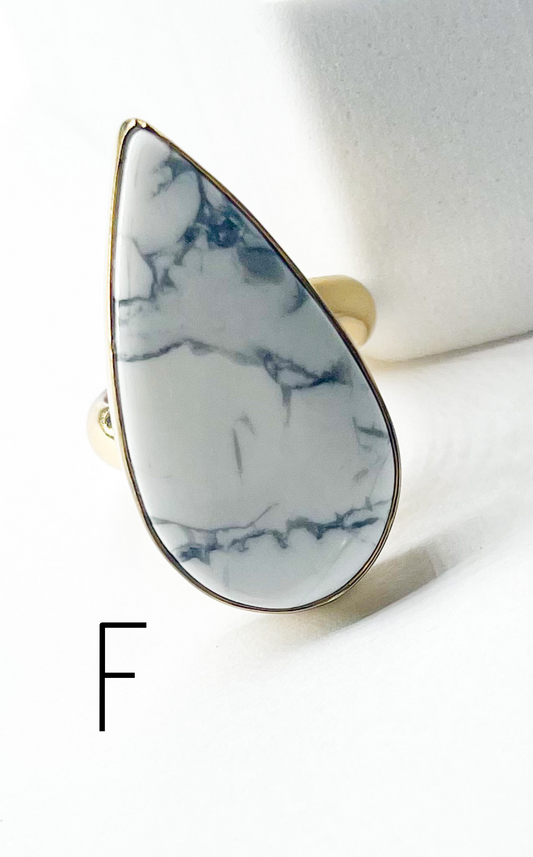 White Howlite Ring Mix-Alchemia