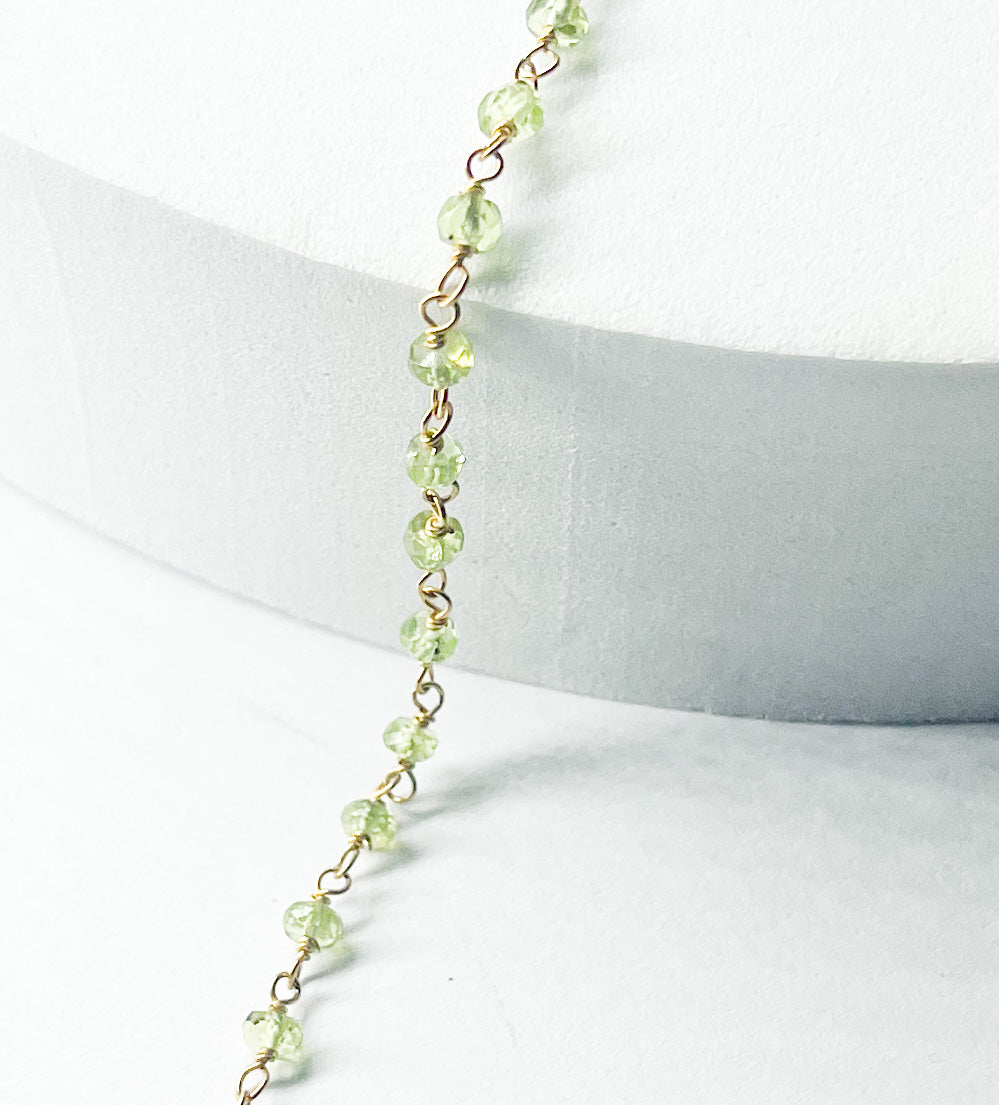 Peridot Beaded Bracelet-Vermeil