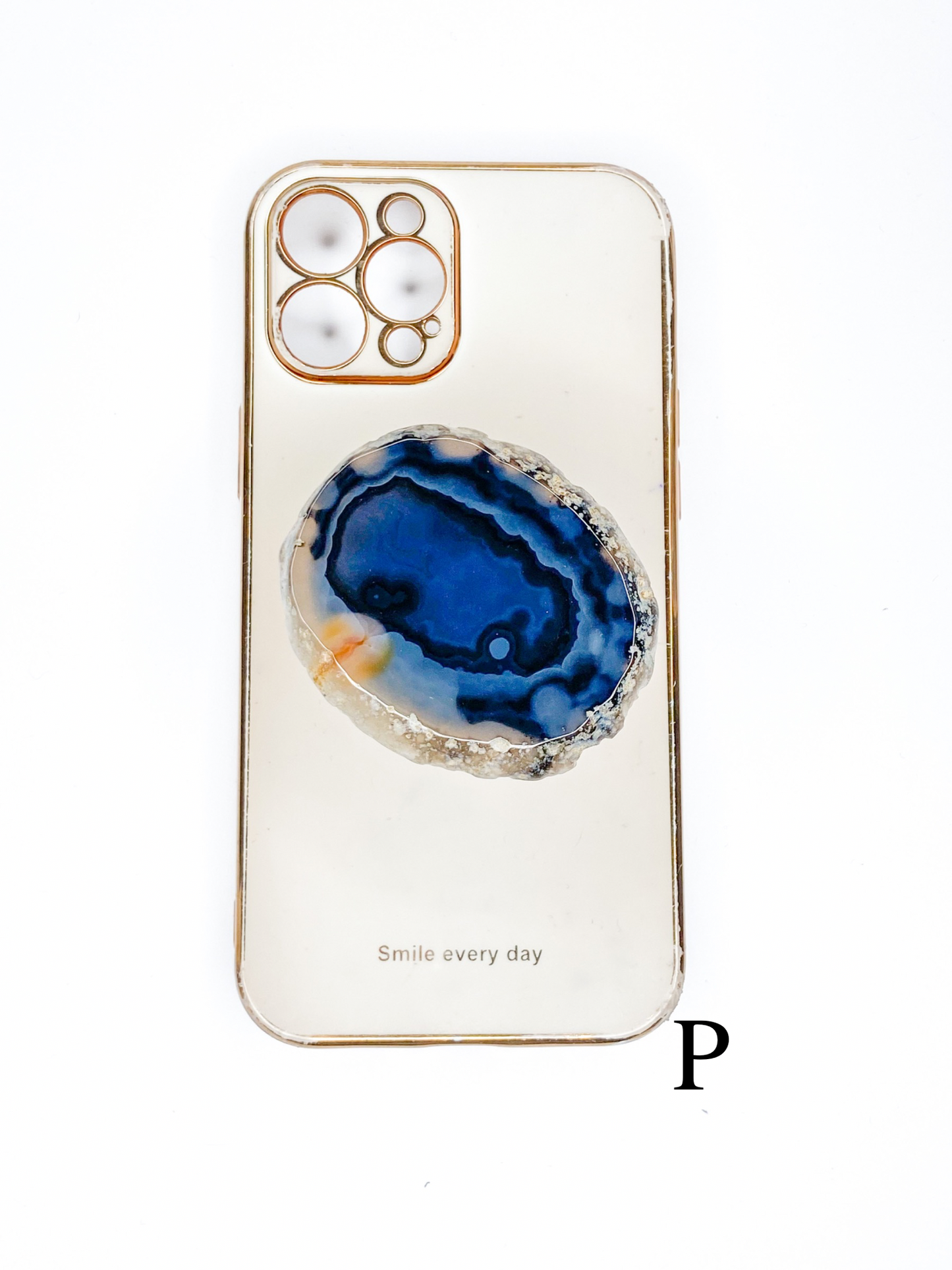 Black Natural Raw Agate Phone Stone