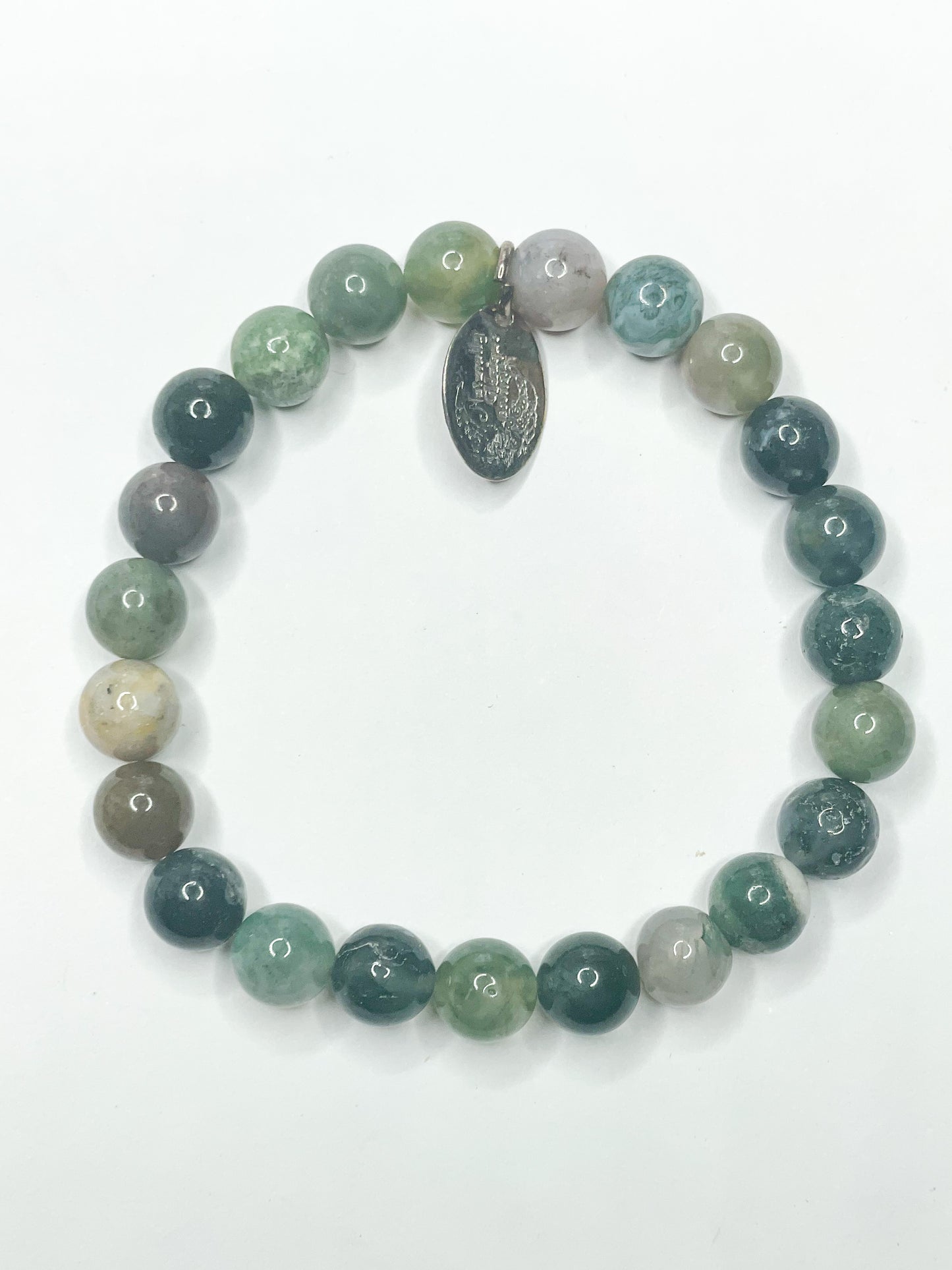 Moss Agate Stretch Bracelet - 108