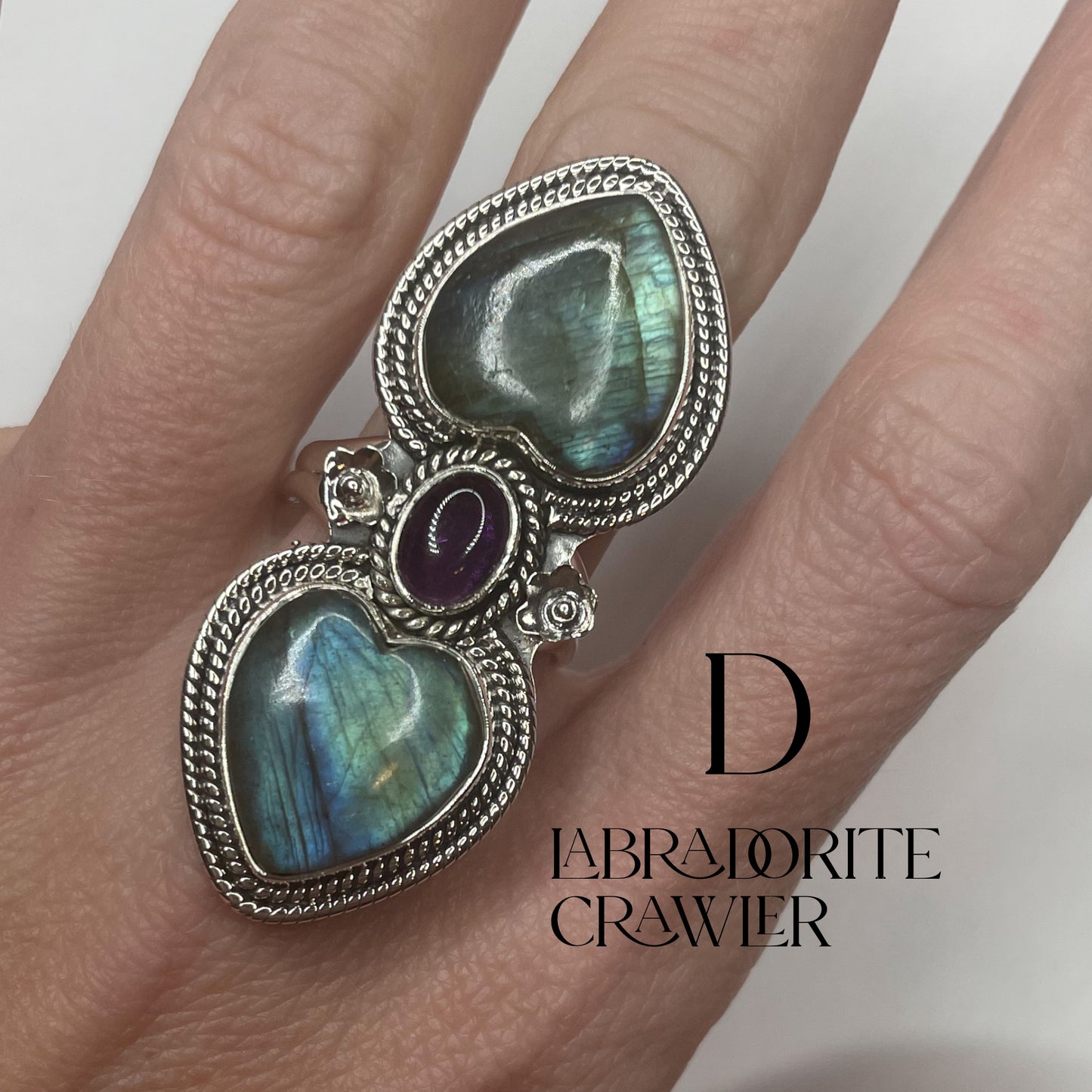 Labadorite Mix Crawler - Solid Sterling Silver