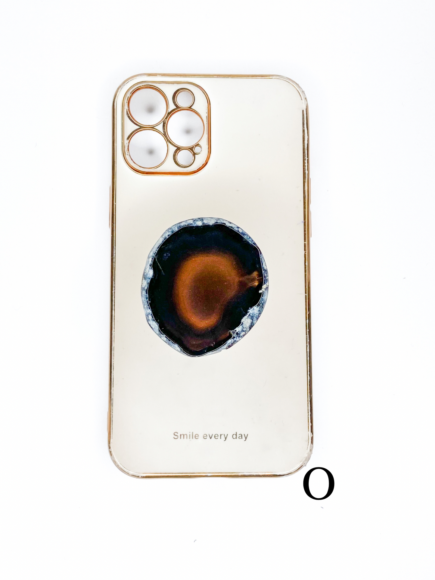 Black Natural Raw Agate Phone Stone