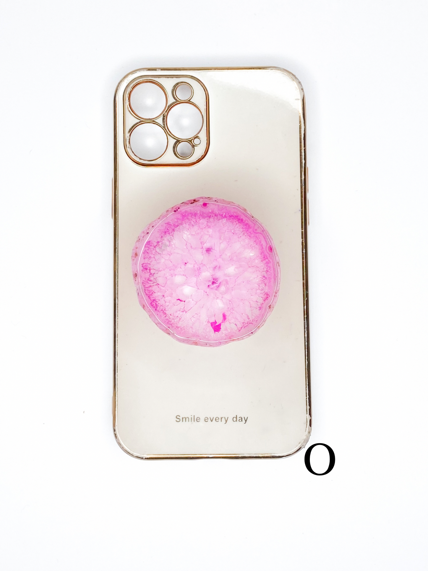 Pink Natural Raw Agate Phone Stone