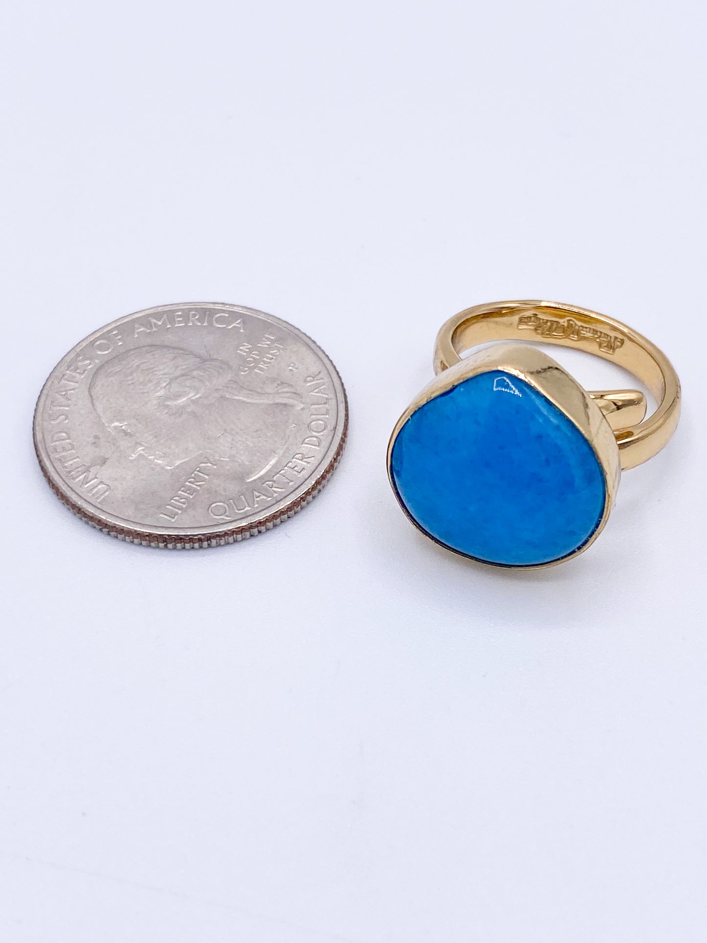 Blue Color Enhanced Quartz Ring - Alchemia