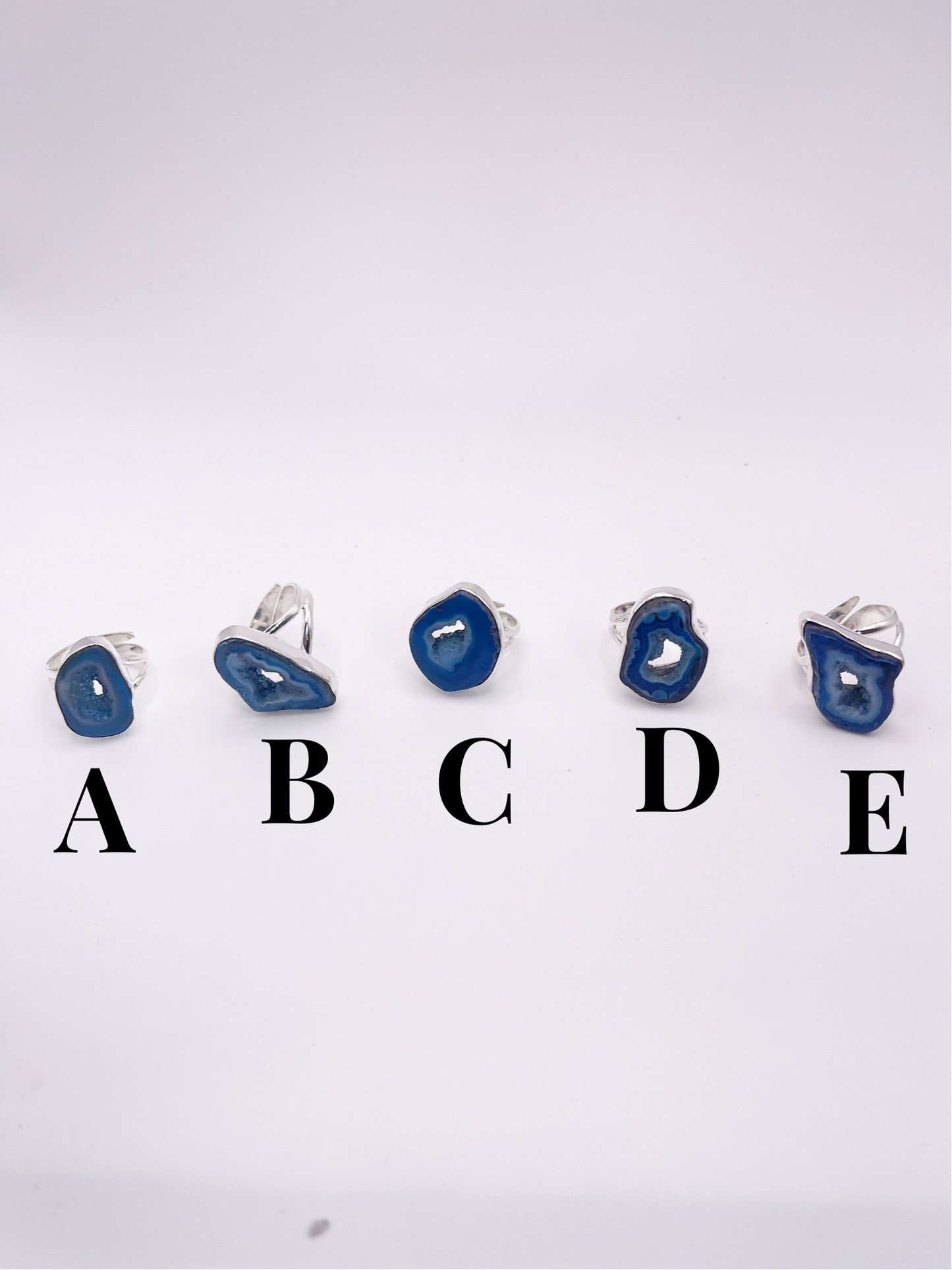 Blue Druzy Ring-Solid Sterling Silver