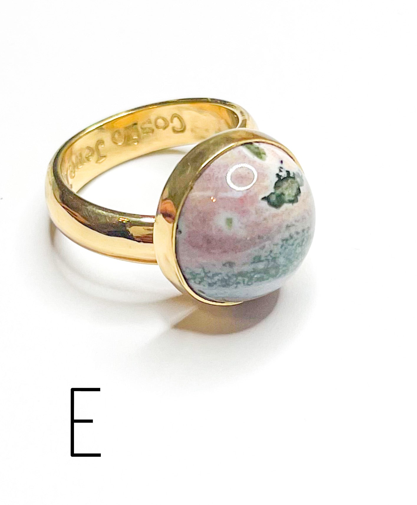 Pink Ocean Jasper Polka Dot Ring-Alchemia
