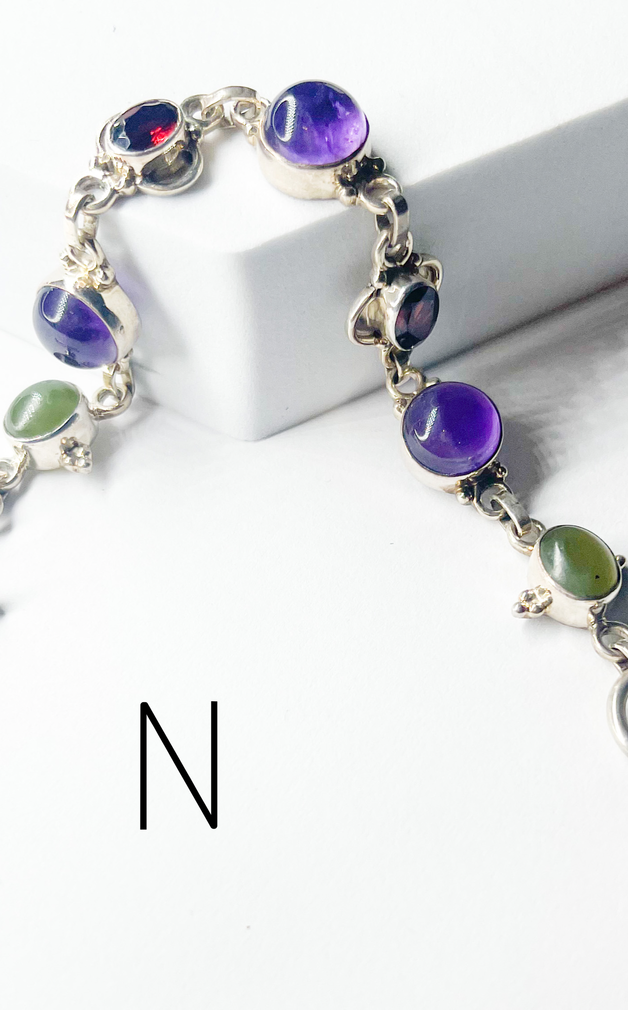 Natural Stone Bracelets - Solid Sterling Silver