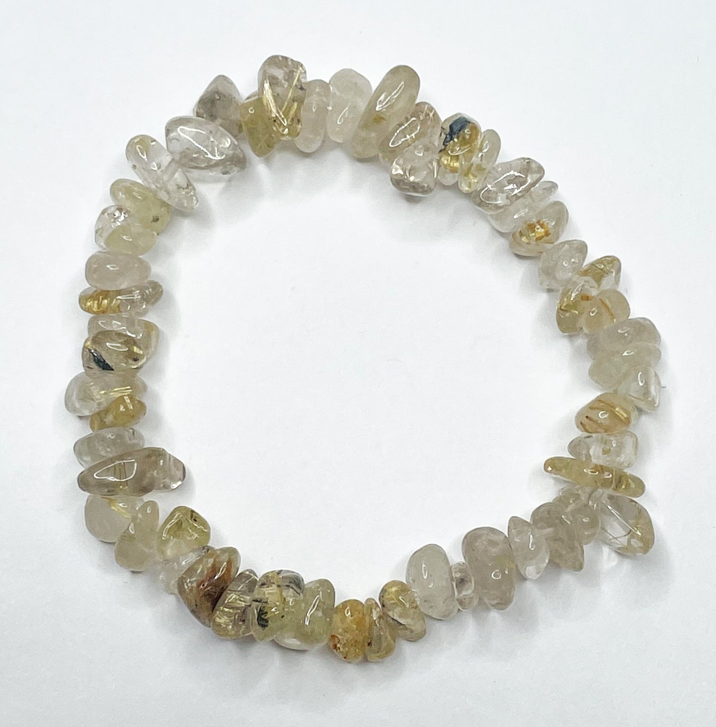 Golden Rutilated Quartz - Chip Bracelet 127