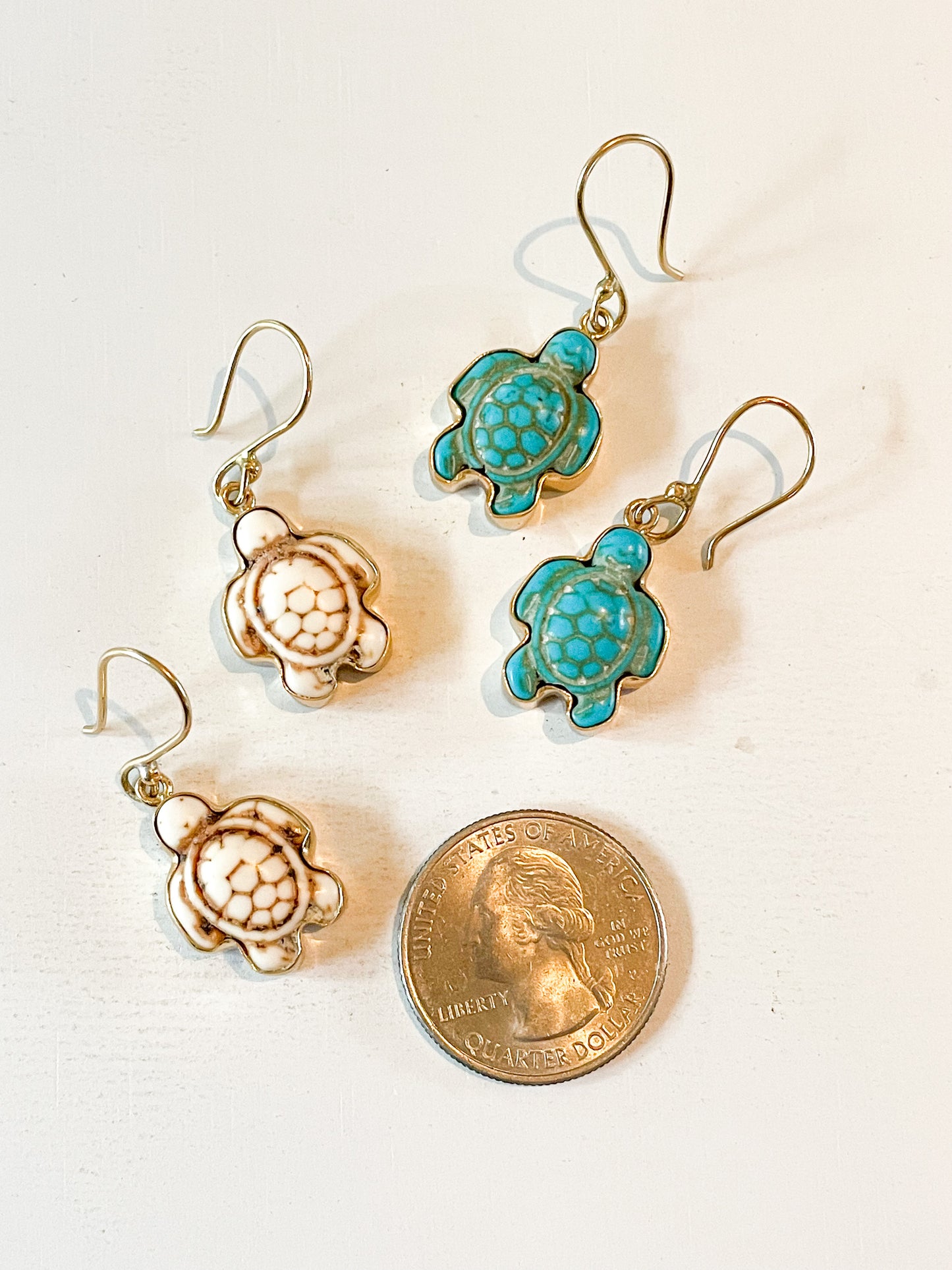 Turtle Howlite Dangle Earrings-Alchemia