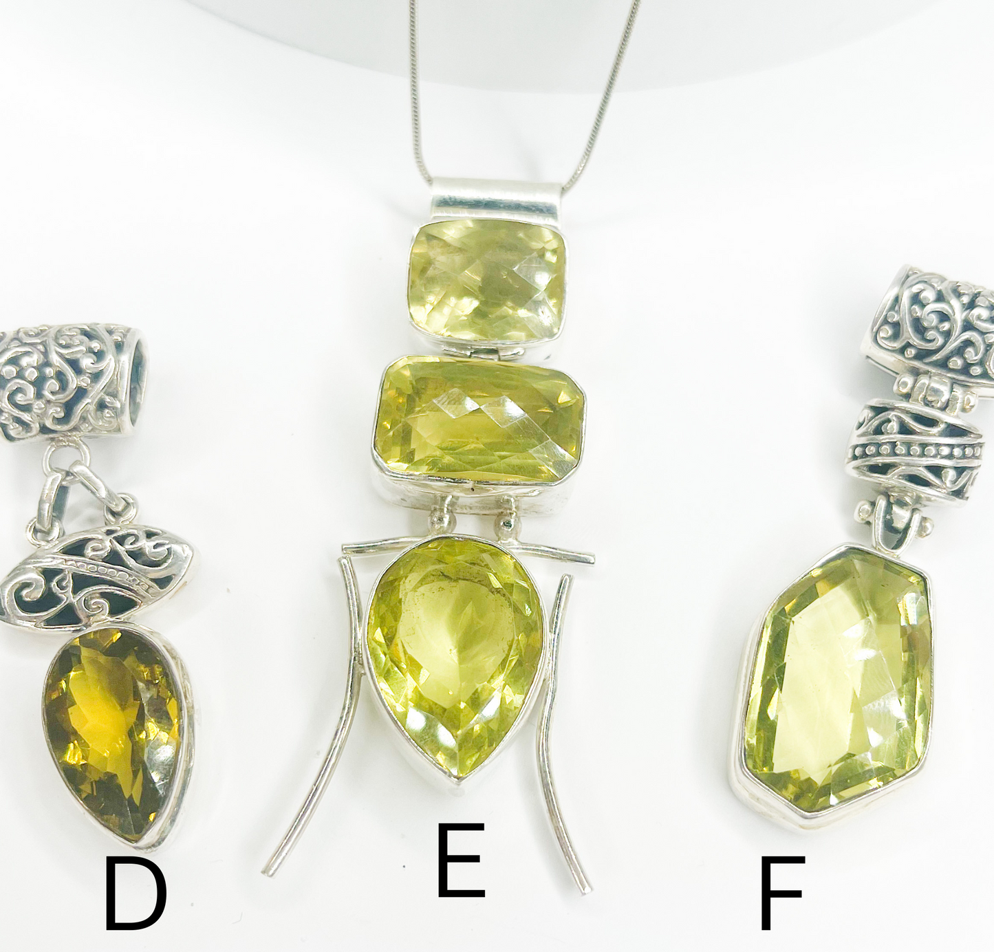 Citrine Pendant Mix-Solid Sterling Silver
