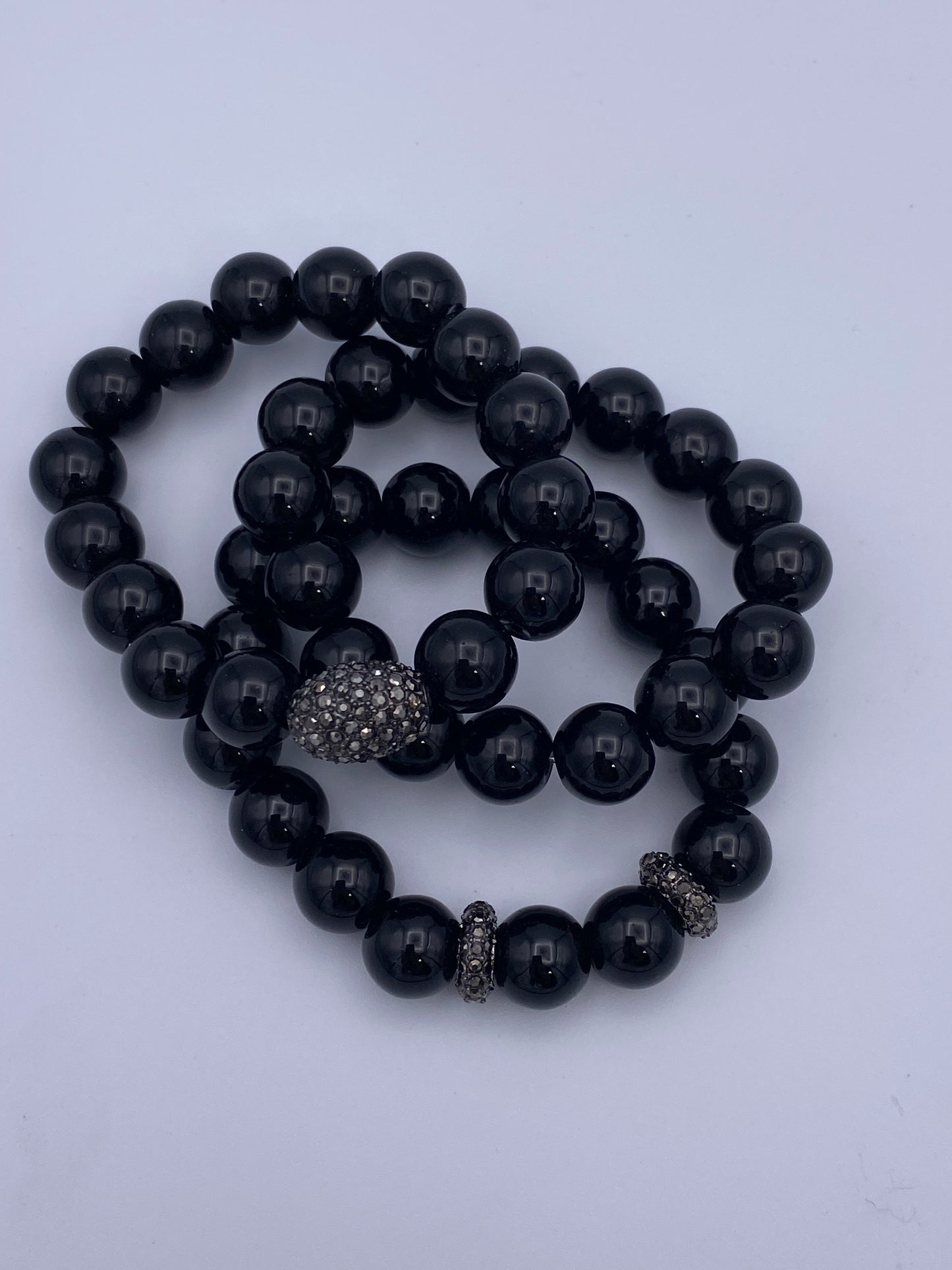 Black Onyx Tripple Stack Bracelet Stack