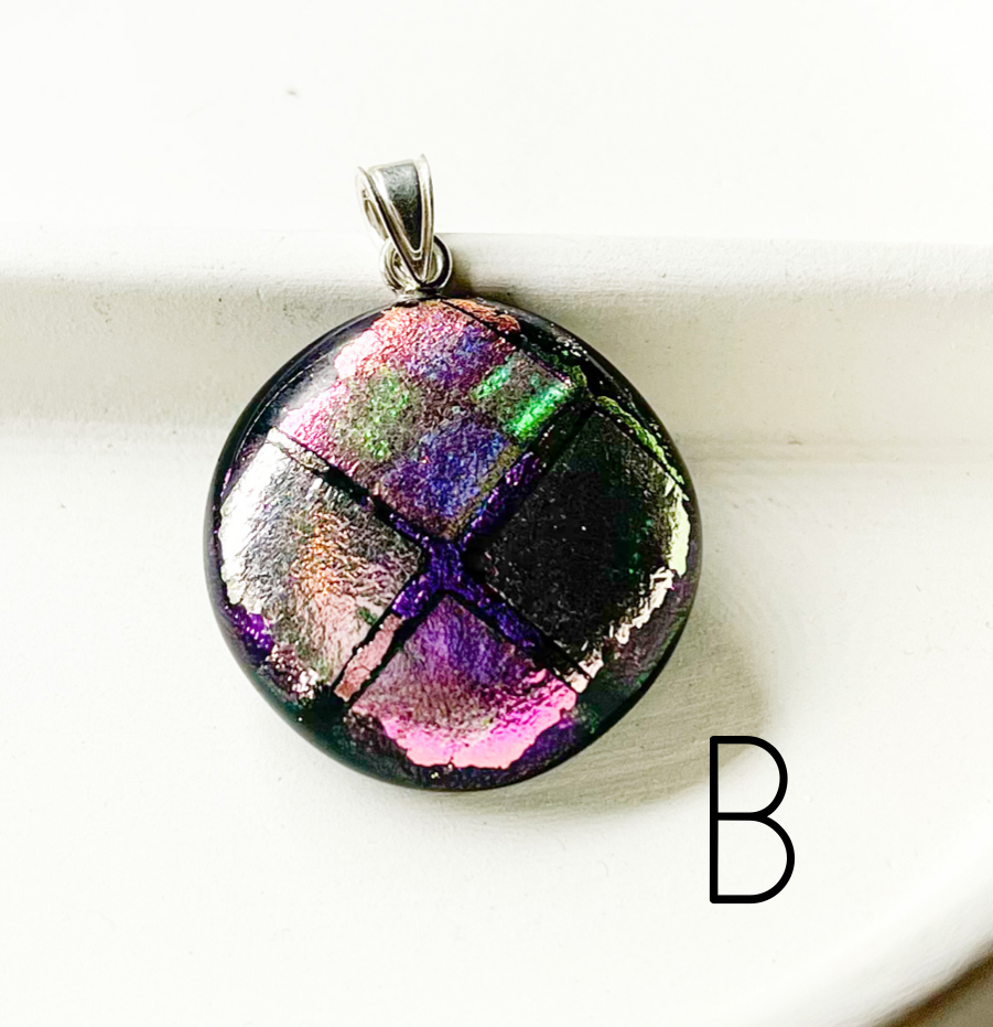 Dainty Glass Pendant Mix-Solid Sterling Silver