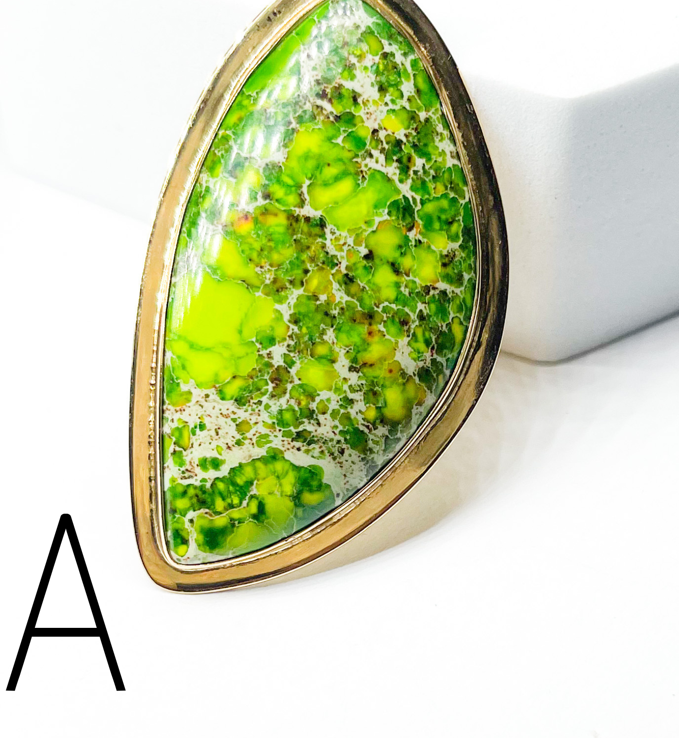 Green Color Enhanced Jasper Ring-Alchemia