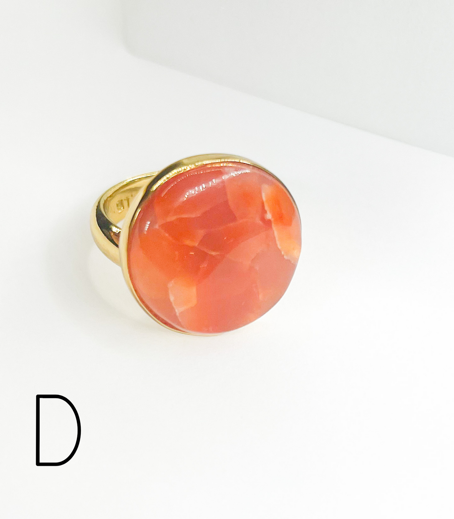Carnelian Polka Dot Faceted Ring Mix -Alchemia