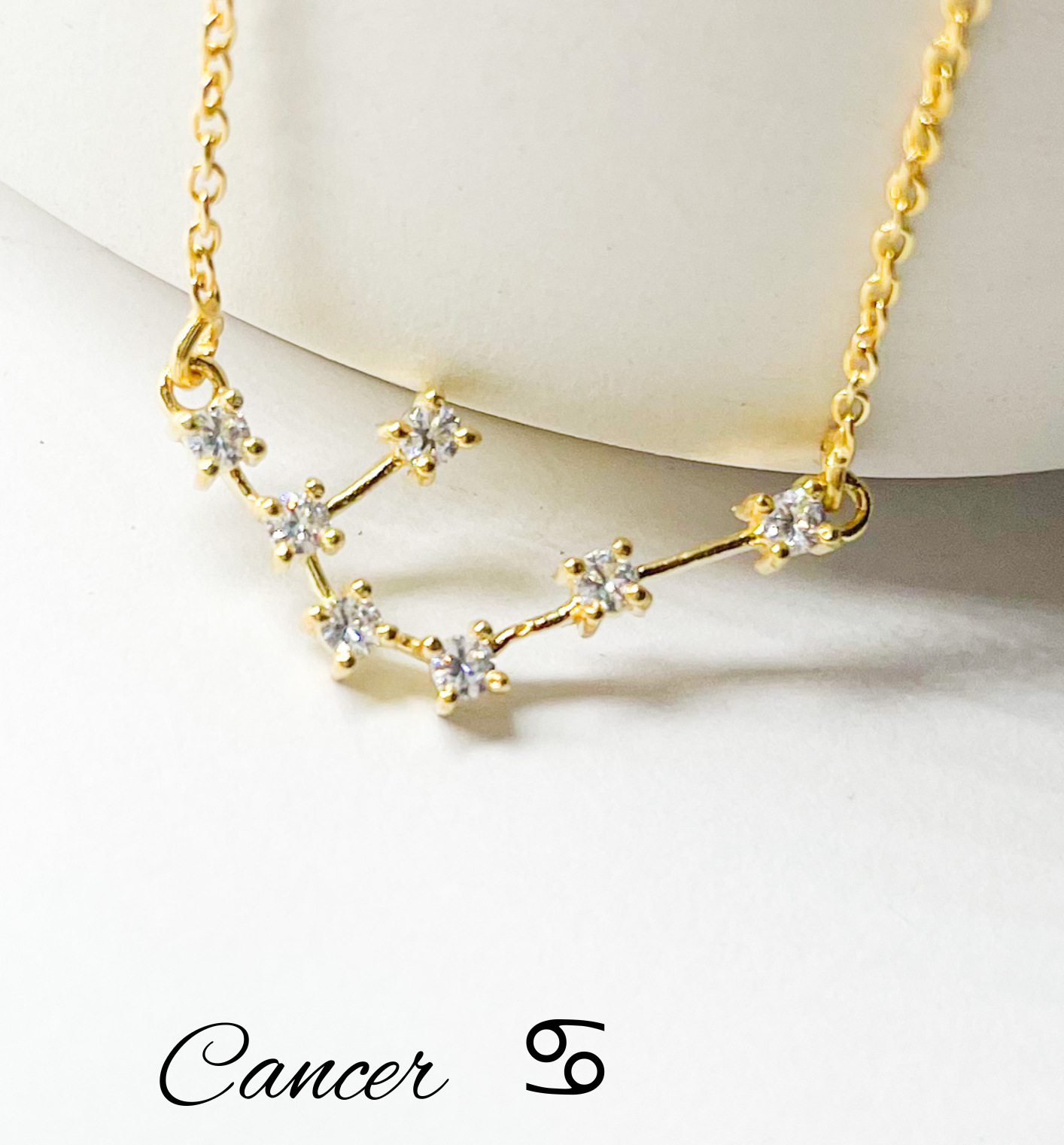 Cancer Zodiac Necklace-GoldConstellation