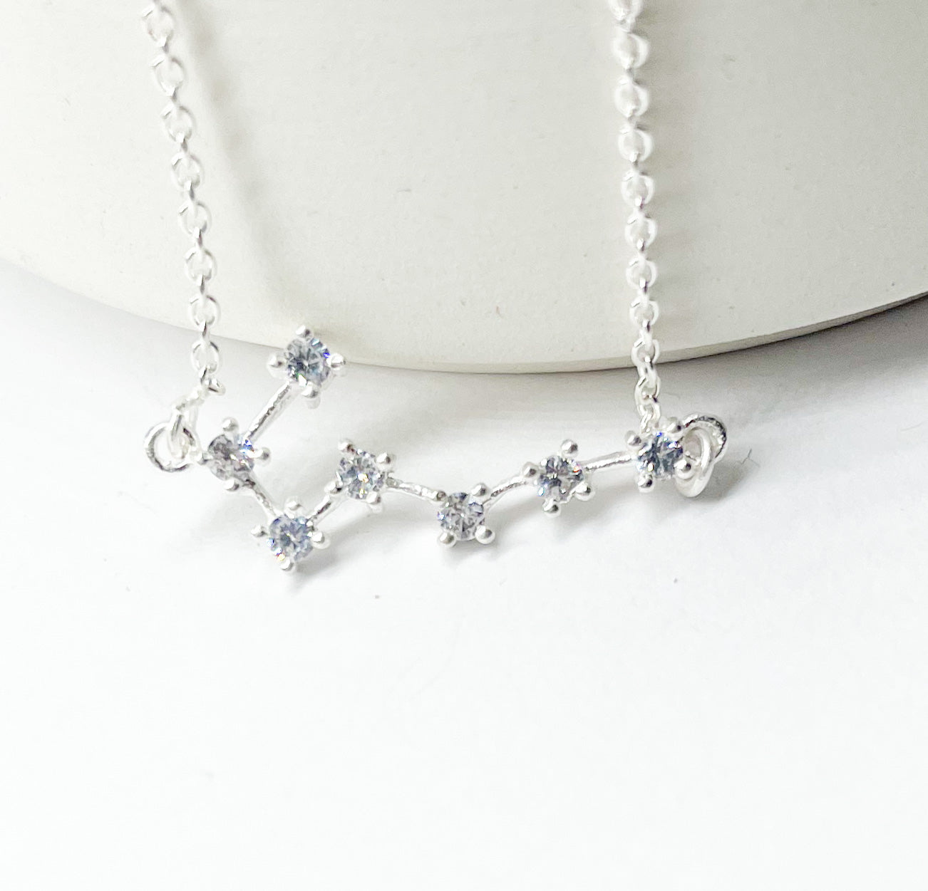 Taurus Zodiac Necklace-Silver Constellation
