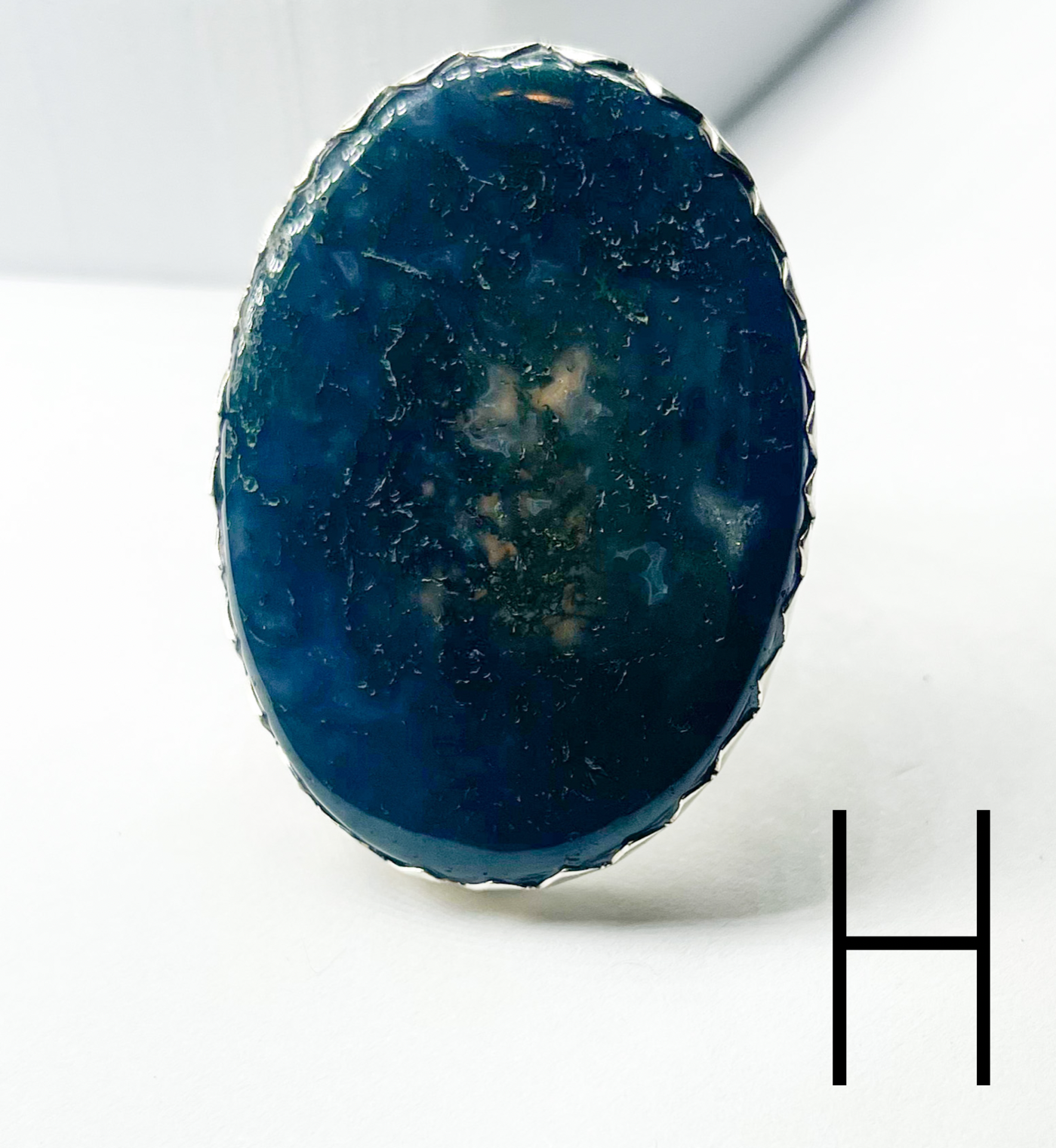 Moss Agate Statement Ring Flex Cuff-Solid Sterling Silver