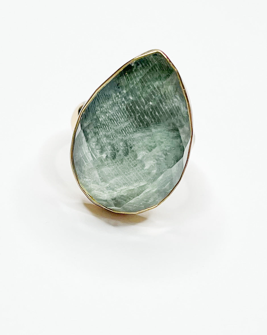 Quartz Doublet Adjustable Ring- Alchemia