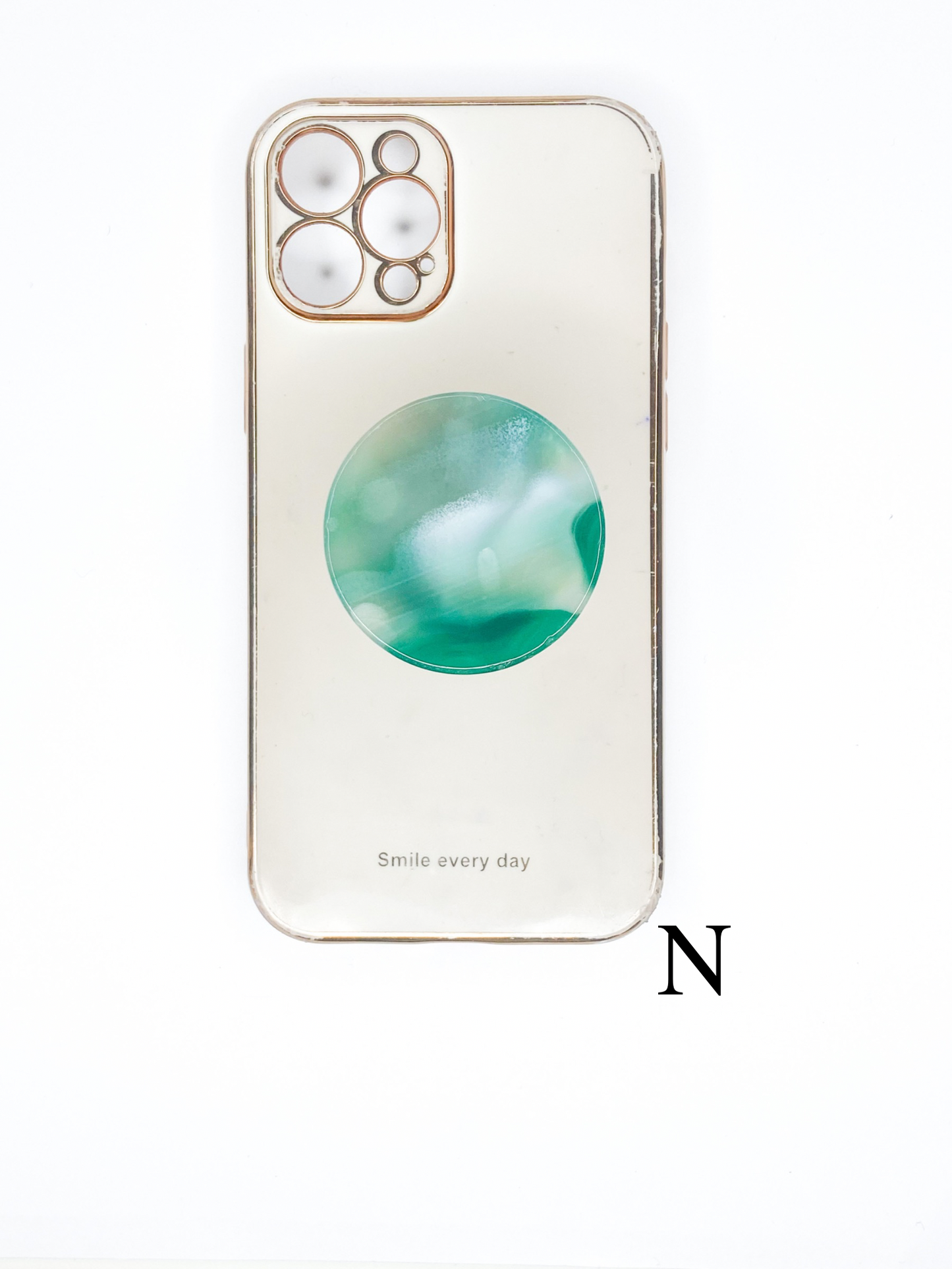 Green Round Agate Phone Stone