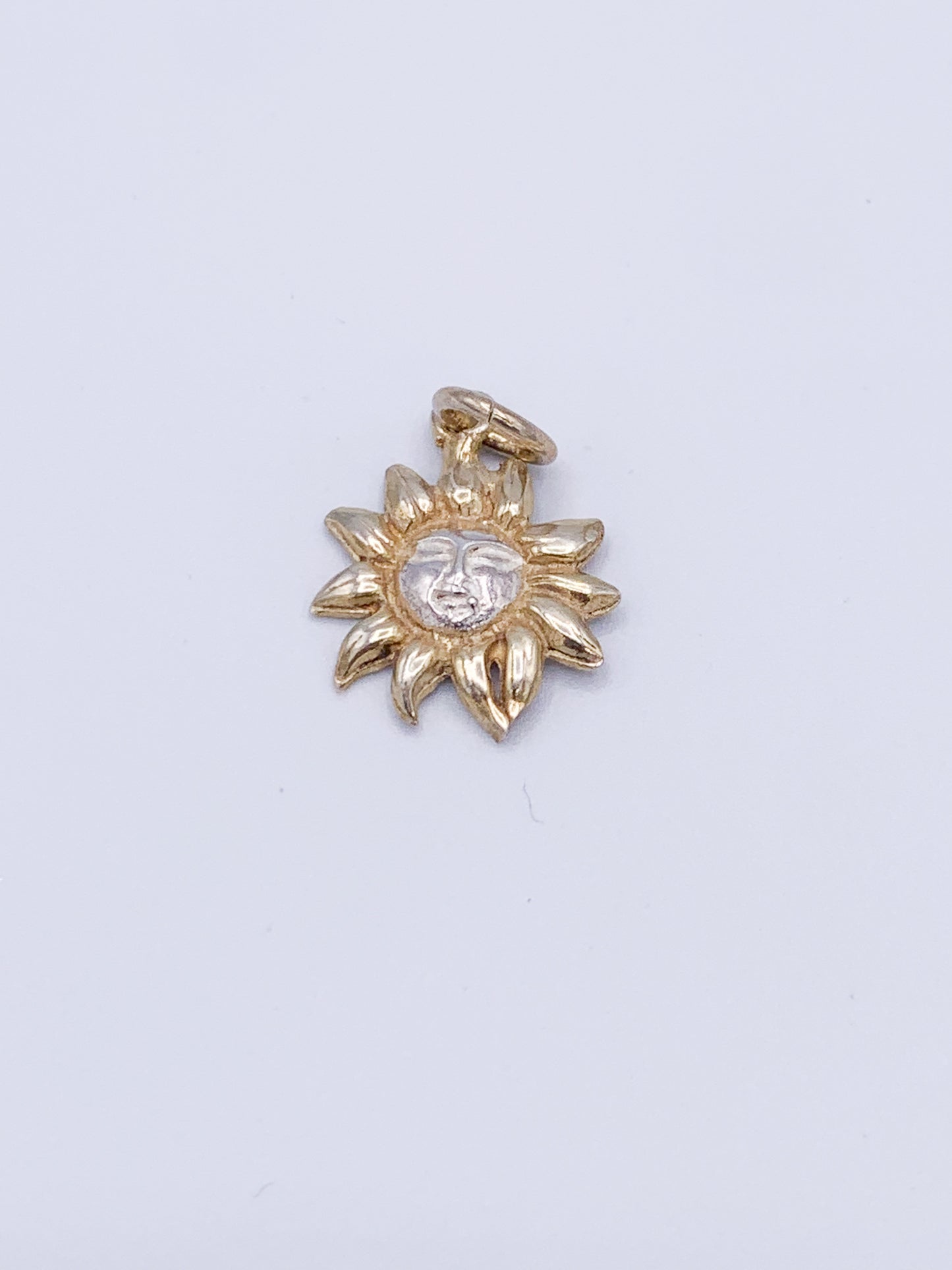 Charm Sun - Solid Sterling Silver/Gold