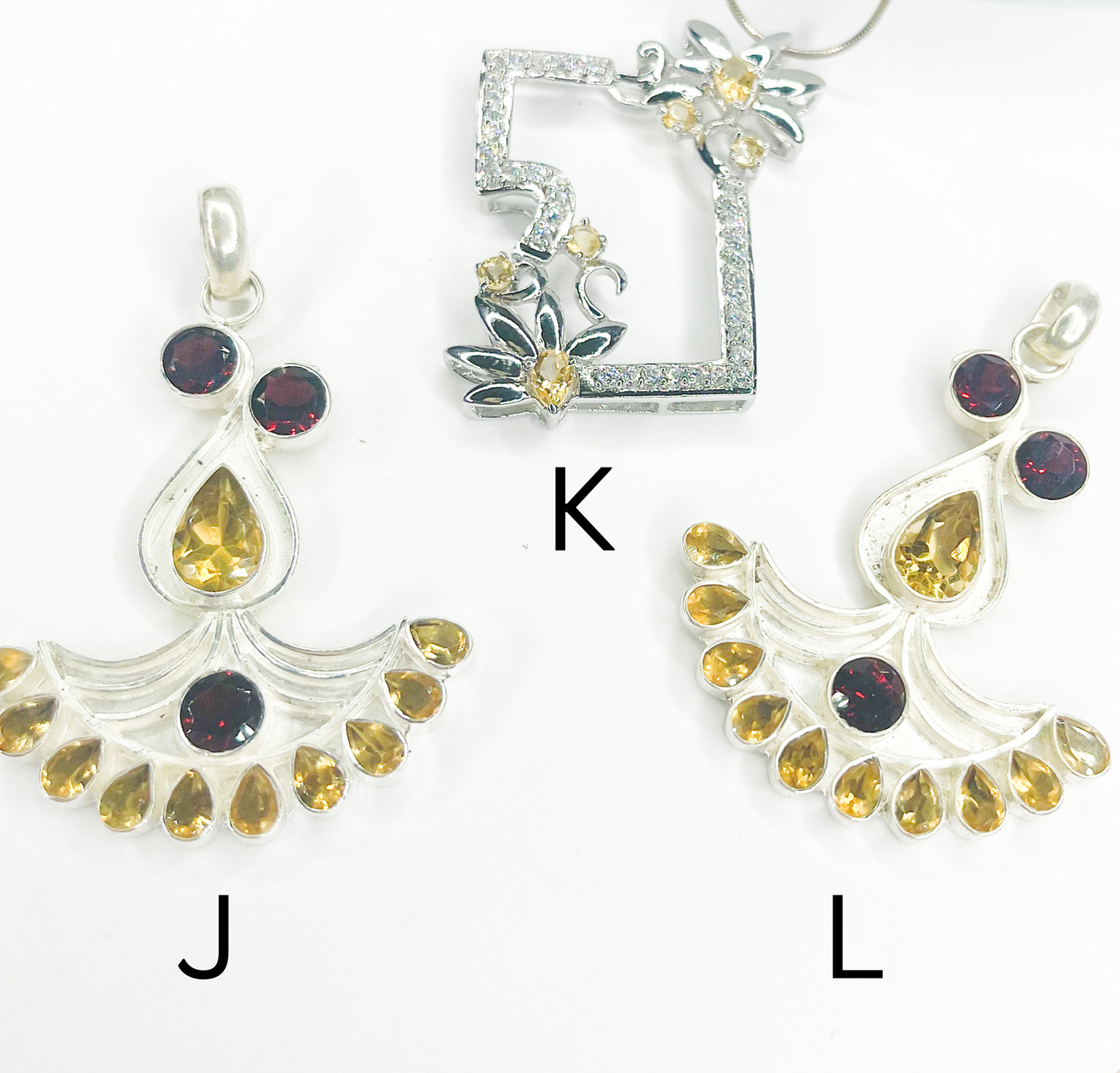 Citrine Pendant Mix-Solid Sterling Silver