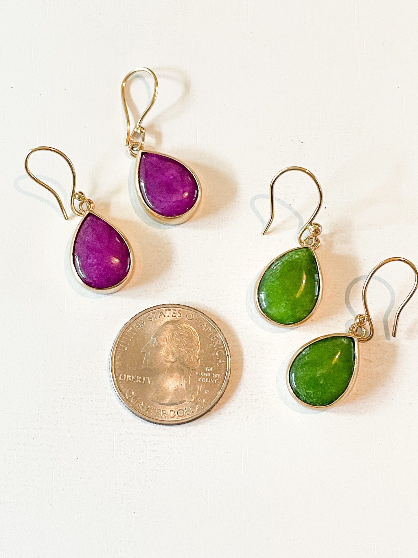 Tear Color Enhance Quartz Dangle Earrings-Alchemia