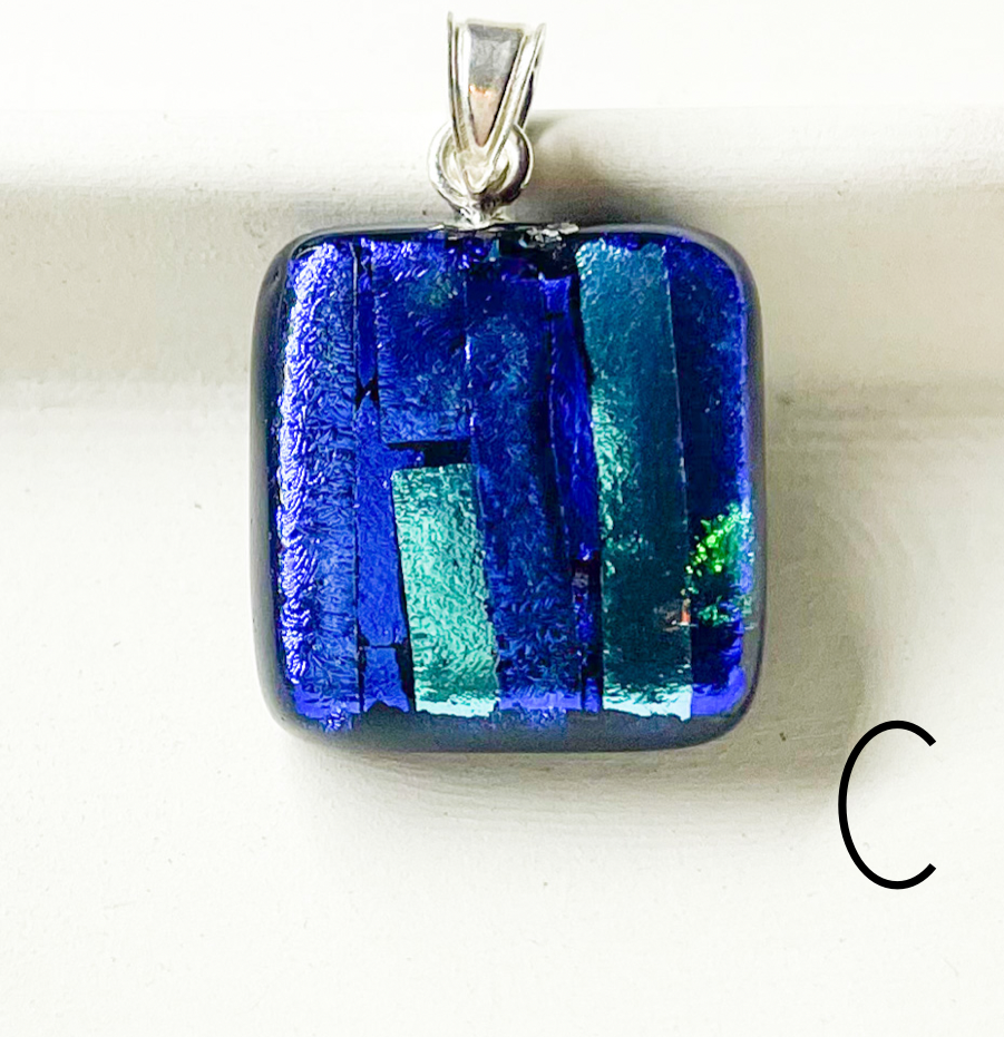 Dainty Glass Pendant Mix-Solid Sterling Silver