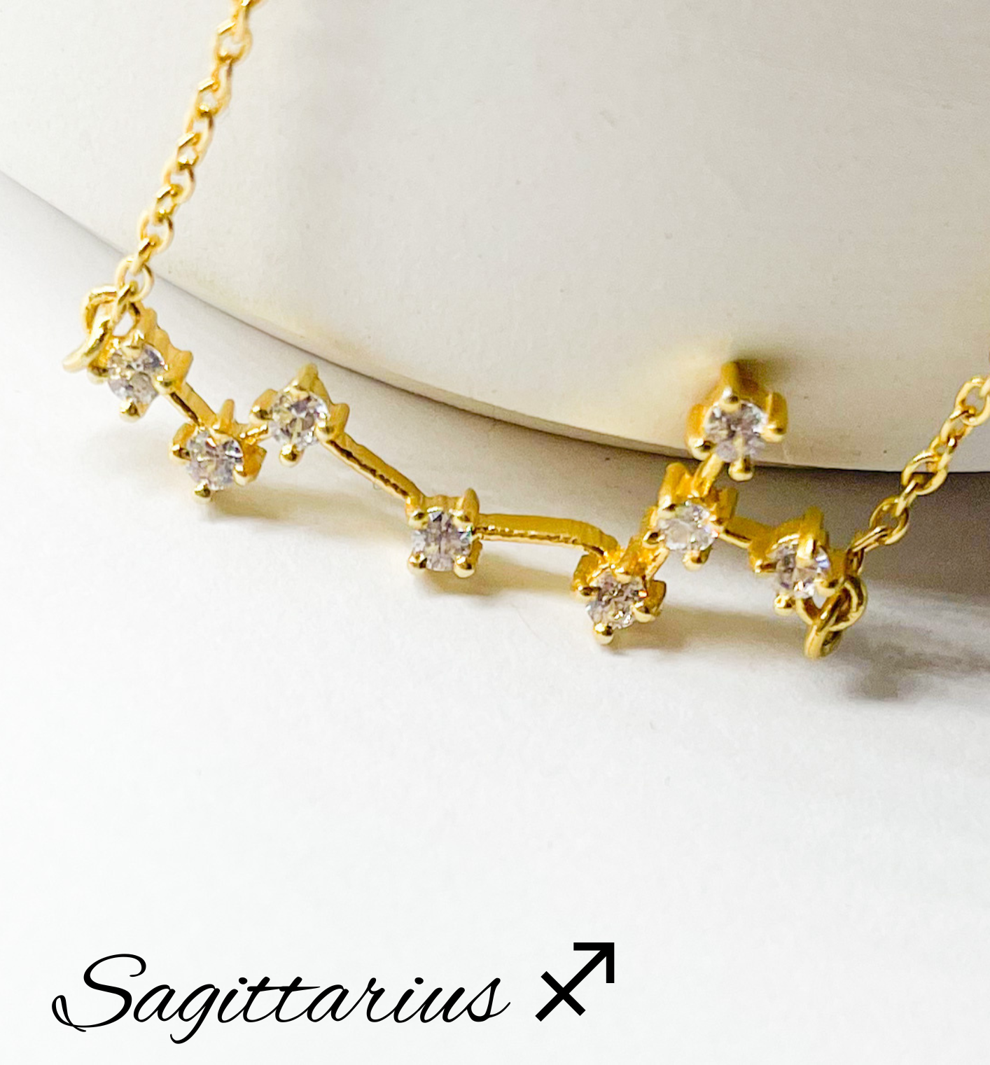 Sagittarius Zodiac Necklace-Gold Constellation